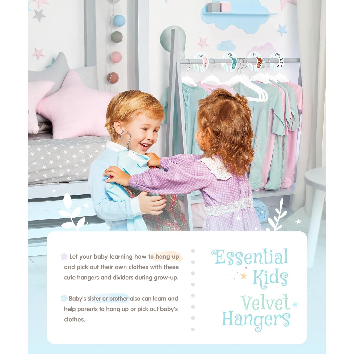 Perchas para Bebés VIS'V de Terciopelo 28 cm - 50 Piezas