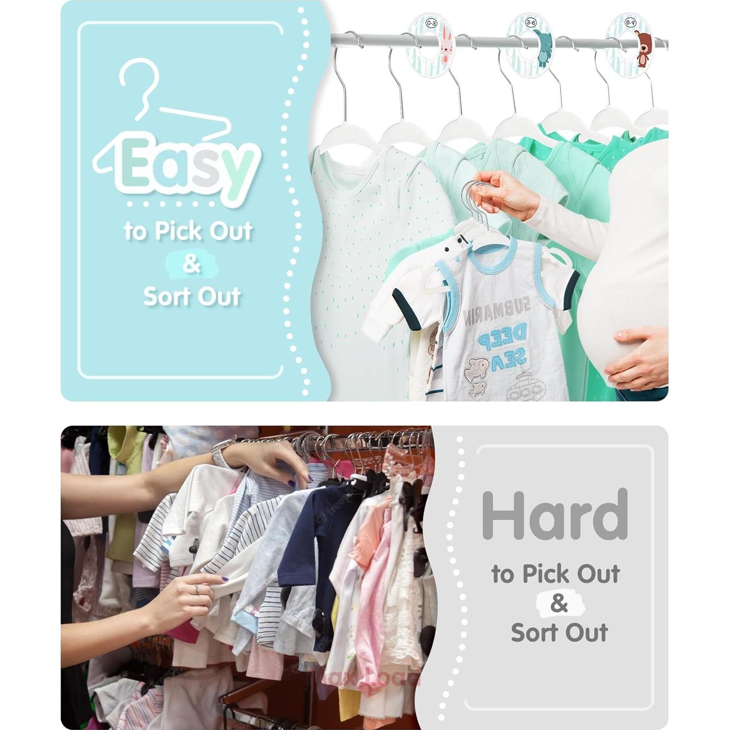 Perchas para Bebés VIS'V de Terciopelo 28 cm - 50 Piezas