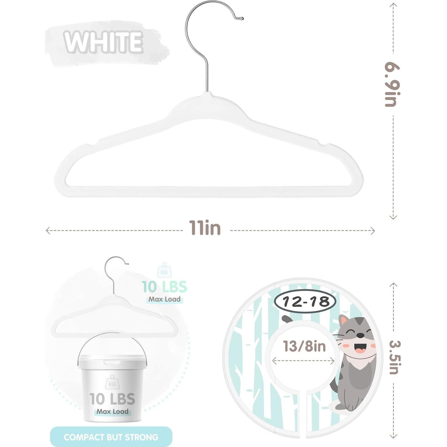 Perchas para Bebés VIS'V de Terciopelo 28 cm - 50 Piezas