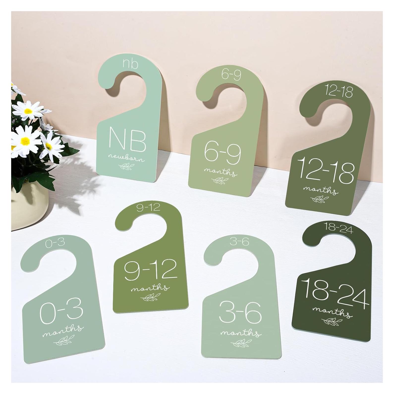 Divisores de Ropa para Bebé Whaline 7Pcs Verde Salvia