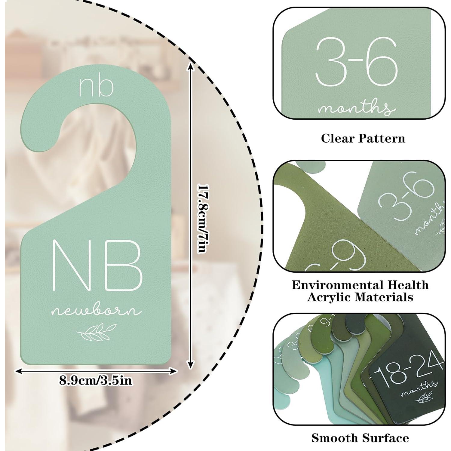 Divisores de Ropa para Bebé Whaline 7Pcs Verde Salvia