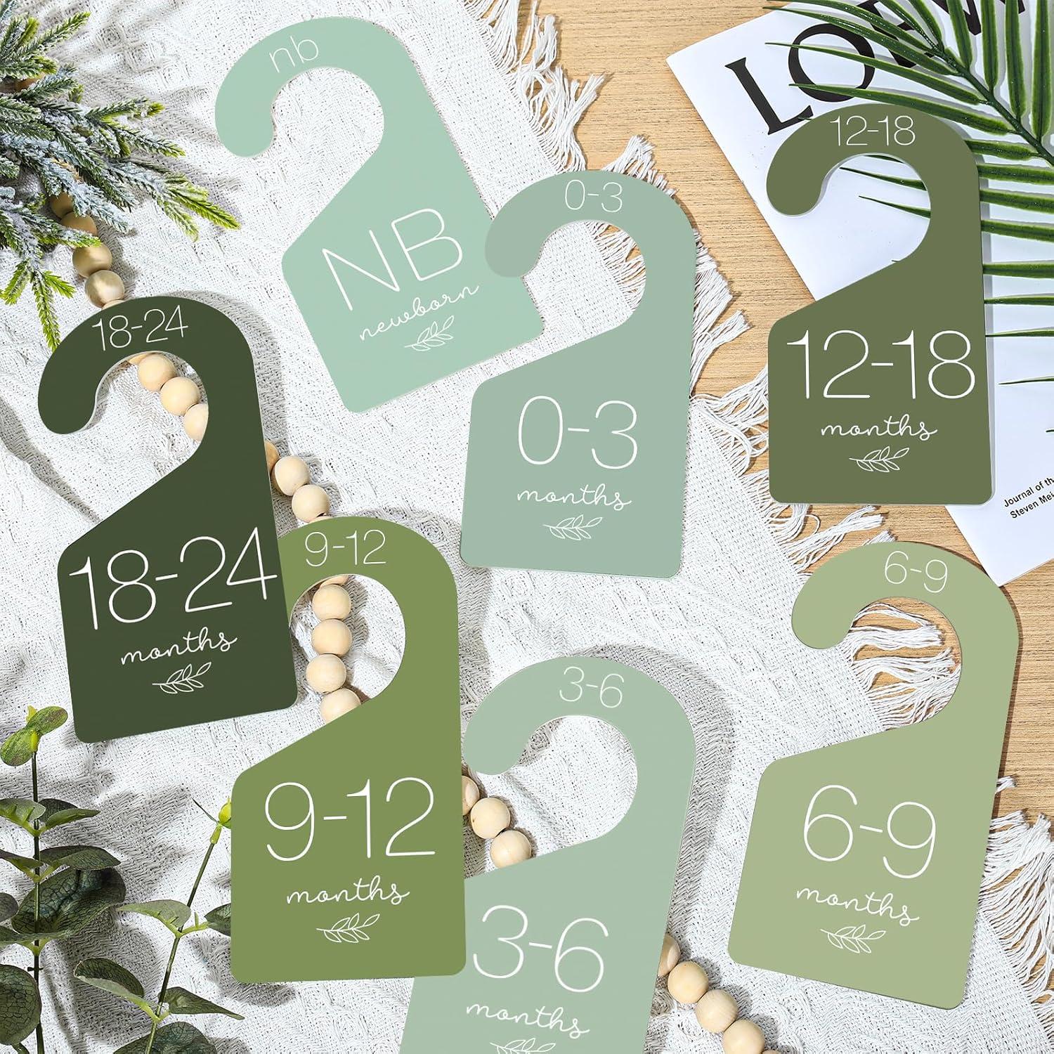 Divisores de Ropa para Bebé Whaline 7Pcs Verde Salvia