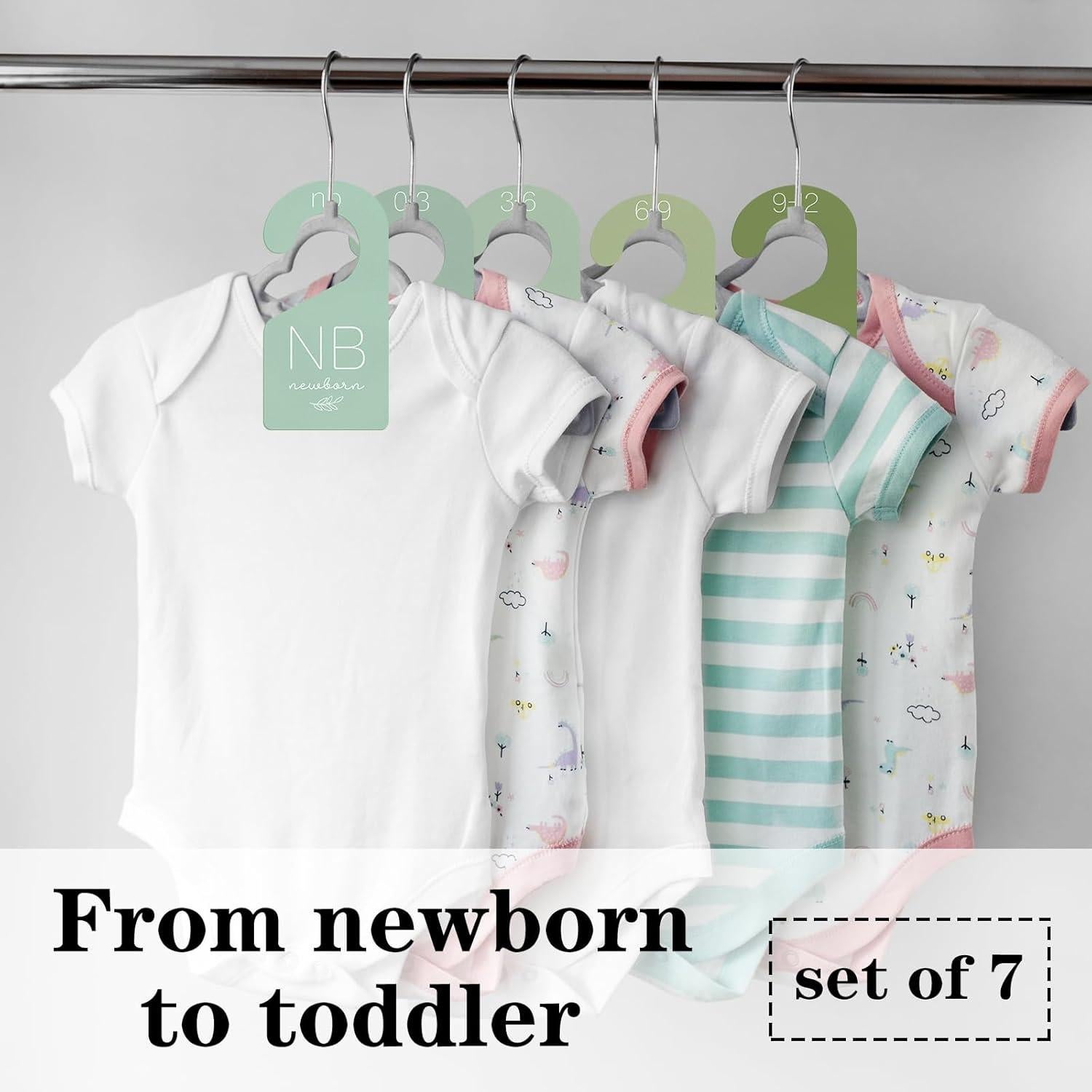 Divisores de Ropa para Bebé Whaline 7Pcs Verde Salvia