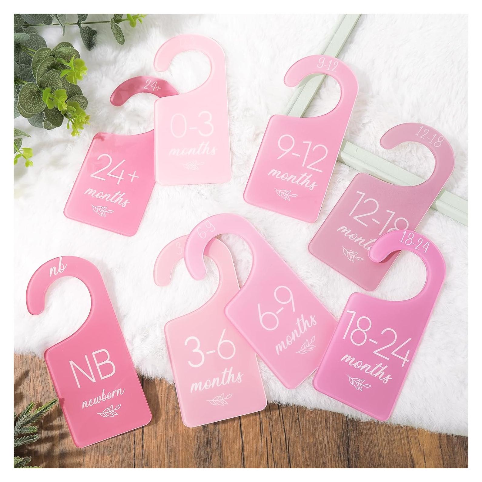 Divisores de Armario para Bebés Whaline Rosa 8 Piezas 17x7.6cm