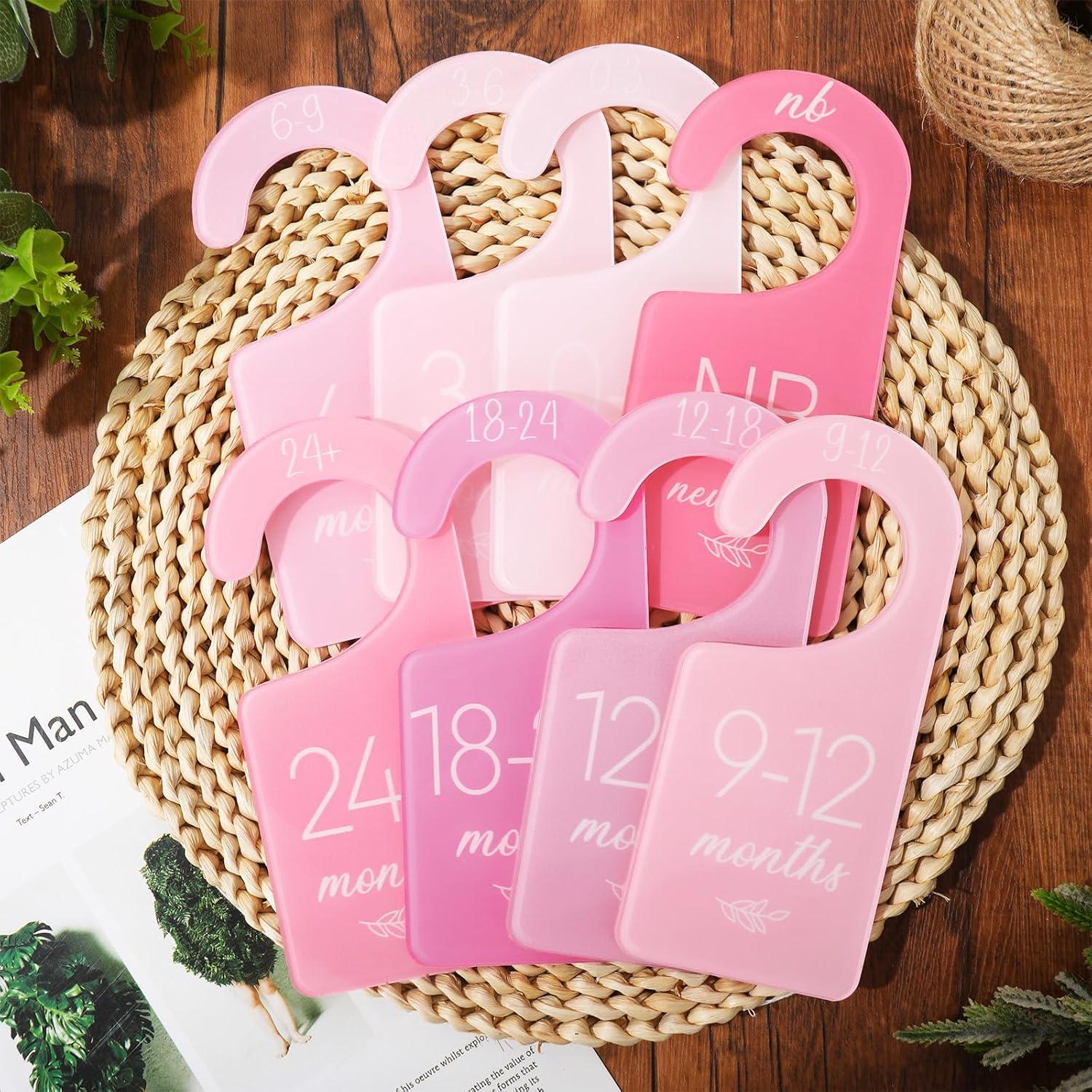 Divisores de Armario para Bebés Whaline Rosa 8 Piezas 17x7.6cm