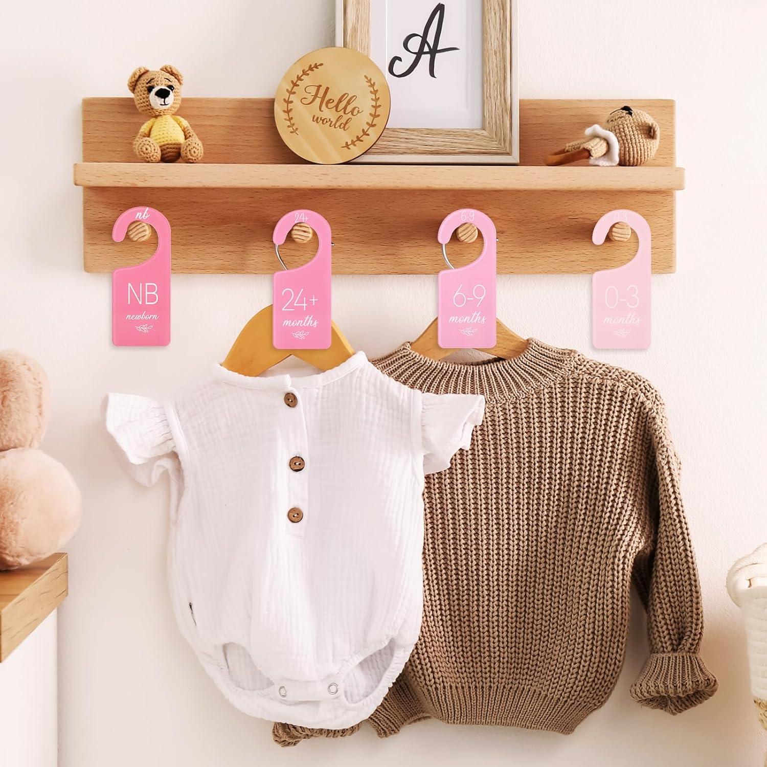 Divisores de Armario para Bebés Whaline Rosa 8 Piezas 17x7.6cm