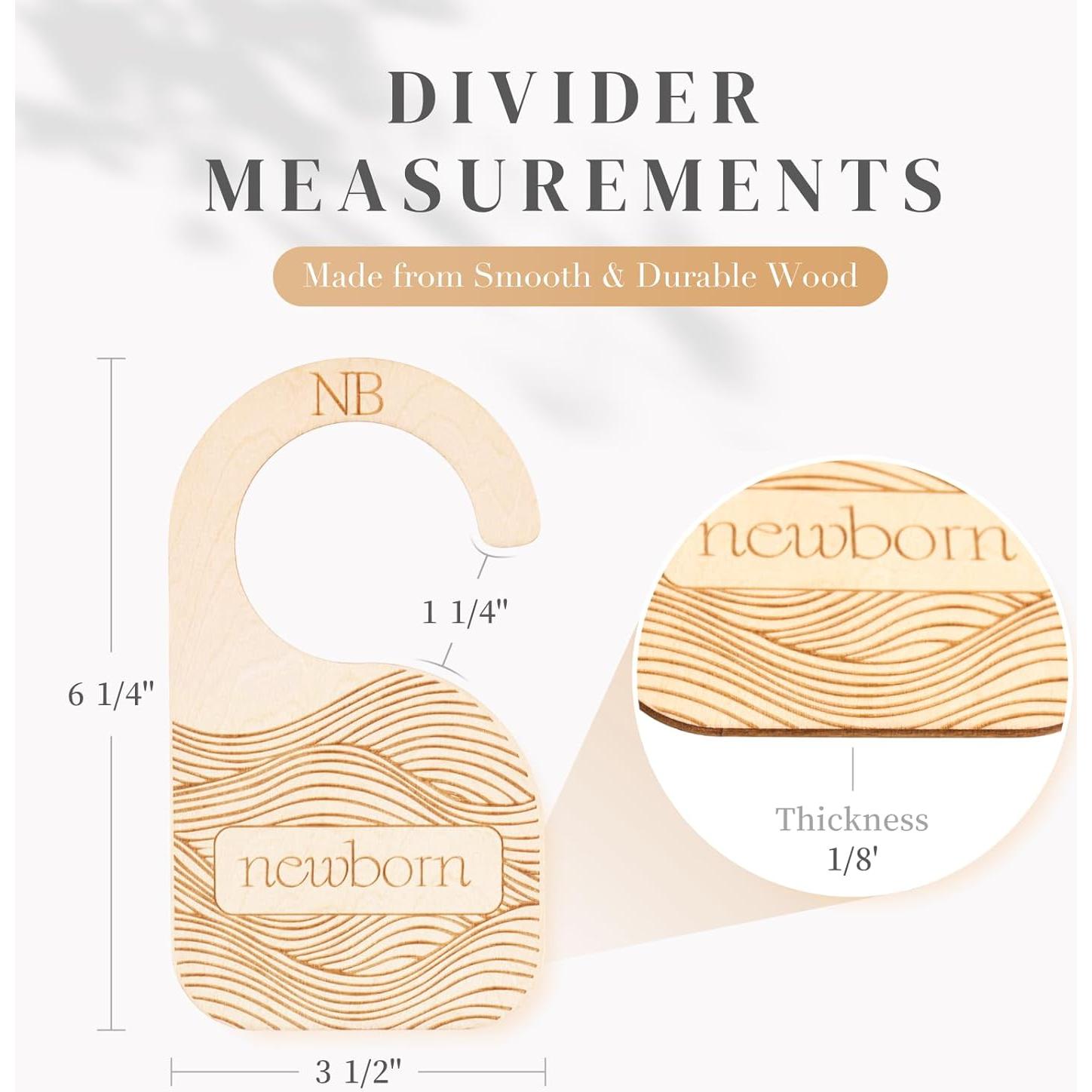 Divisores de Closet para Bebés Whitluck - 8 Perchas de Madera