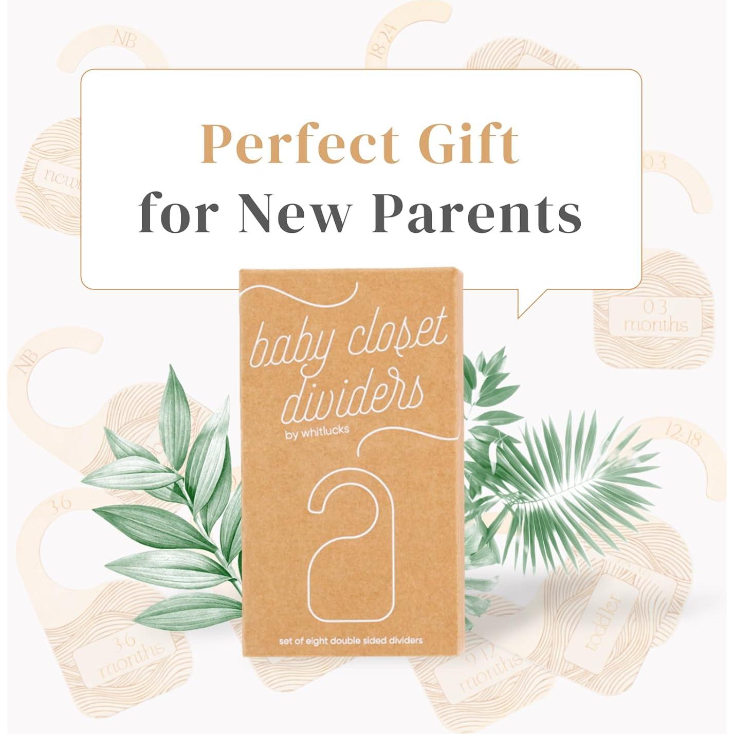 Divisores de Closet para Bebés Whitluck - 8 Perchas de Madera