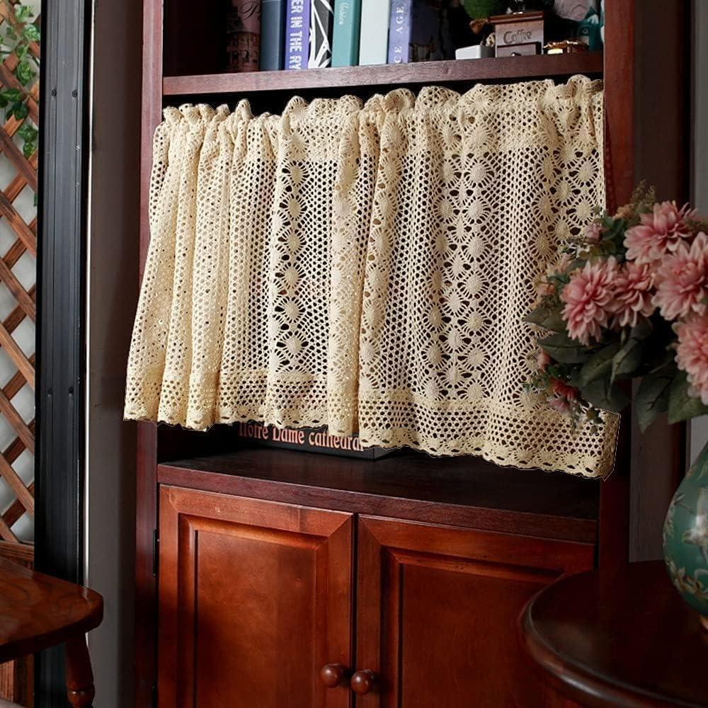 Valance de Cortina Boho Rústico Yunsurey 150x43 cm Beige