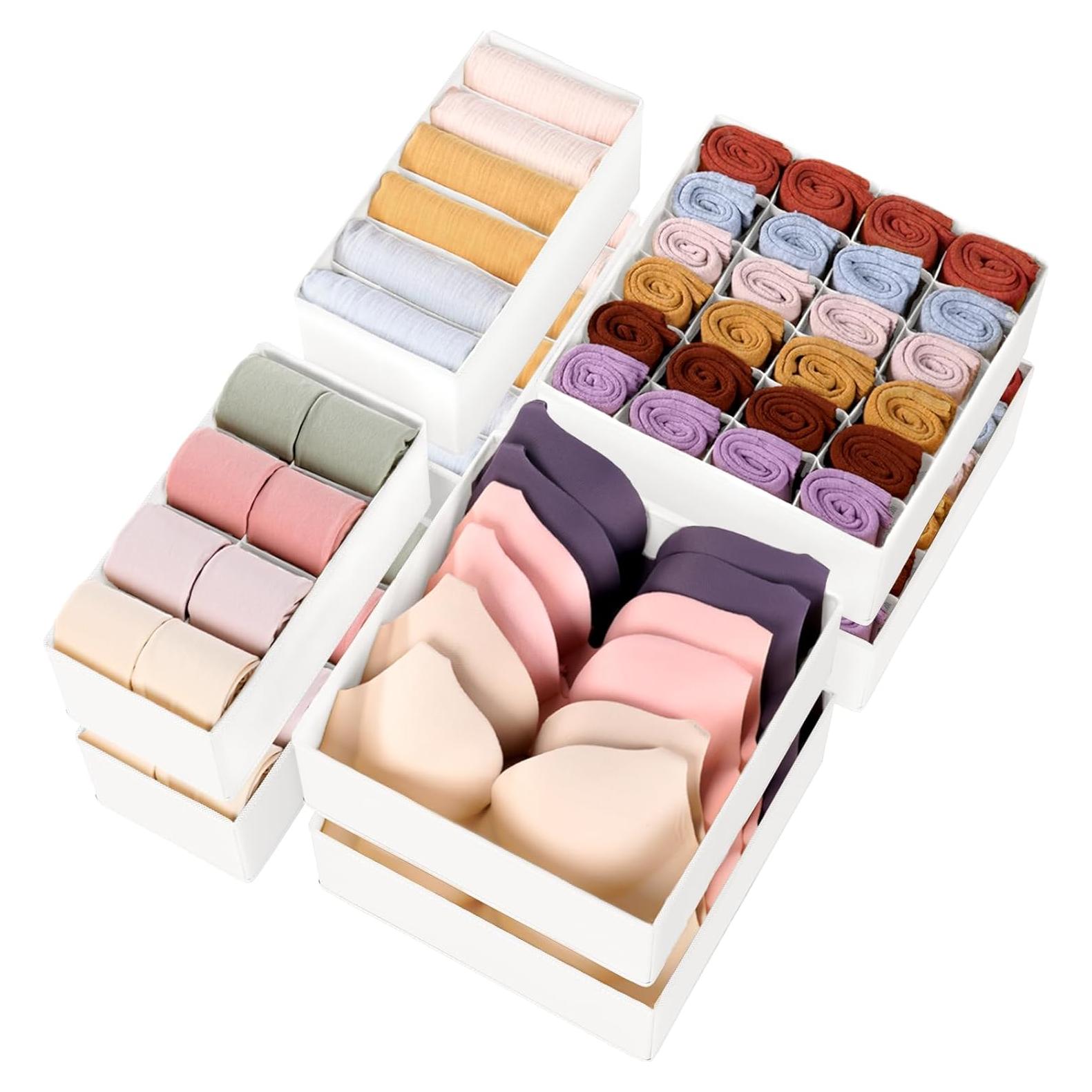 Organizador de Cajones Criusia 8 Piezas para Ropa Interior y Calcetines