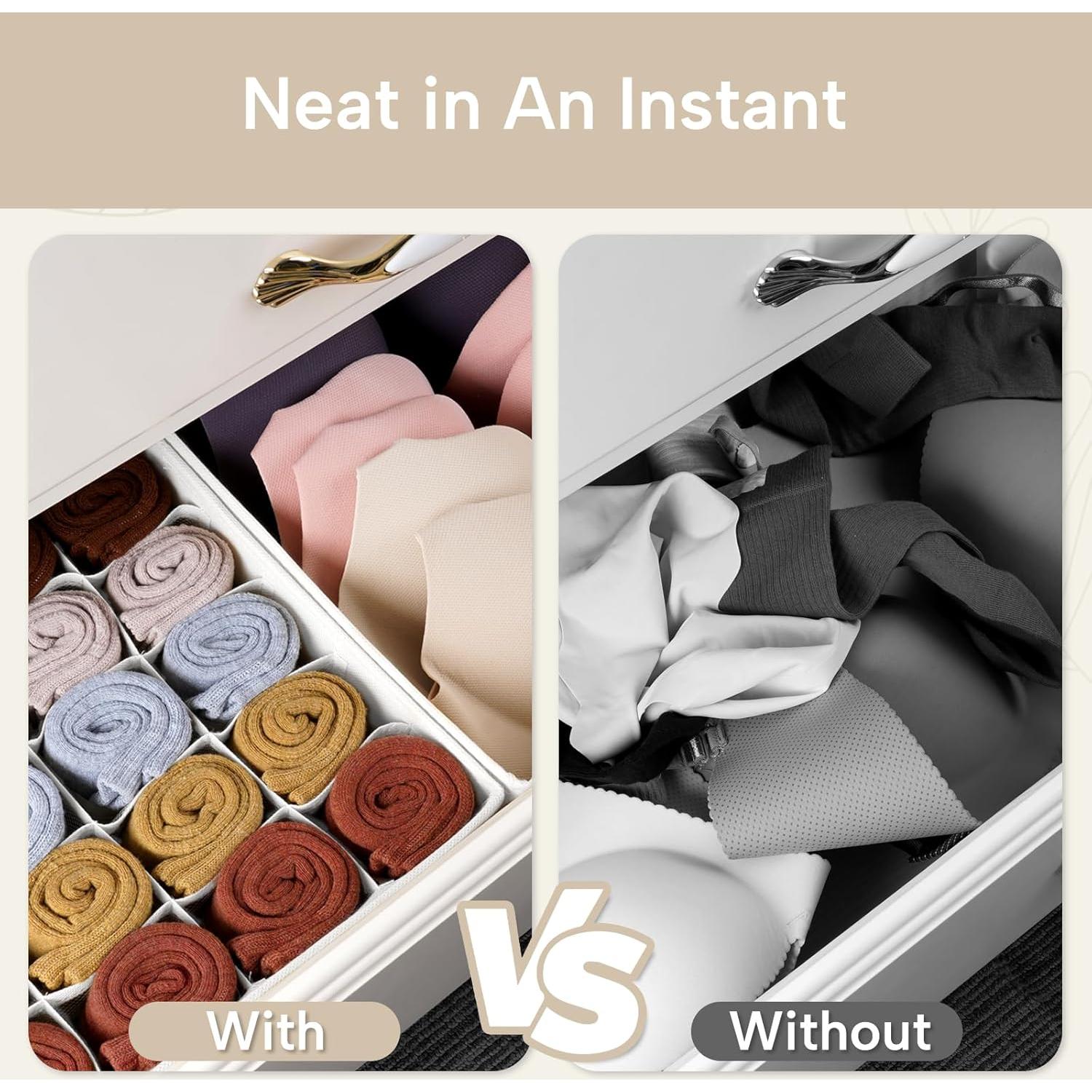 Organizador de Cajones Criusia 8 Piezas para Ropa Interior y Calcetines