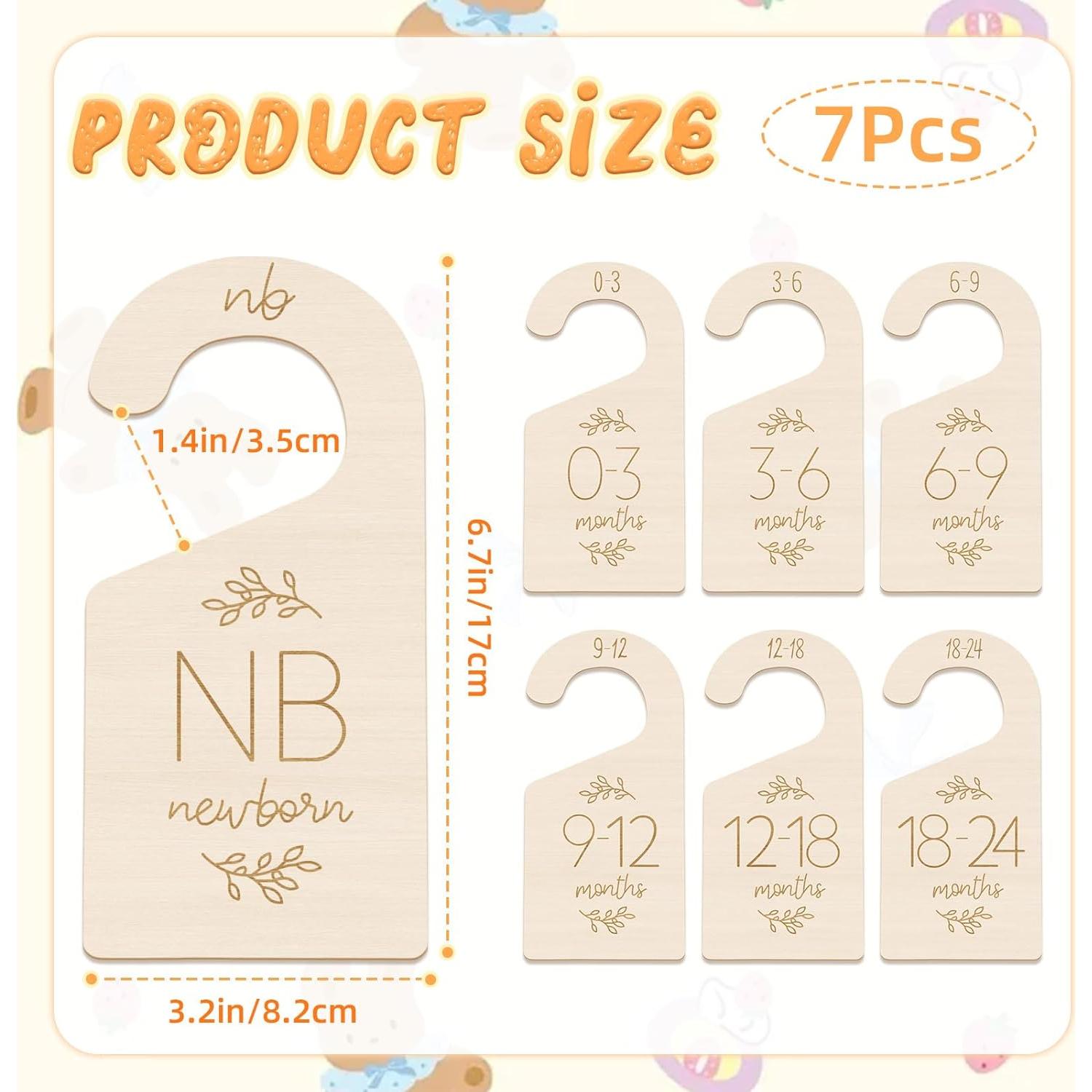 Divisores de Armario para Bebés KINYFY - 7 Pcs Madera 17x8 cm