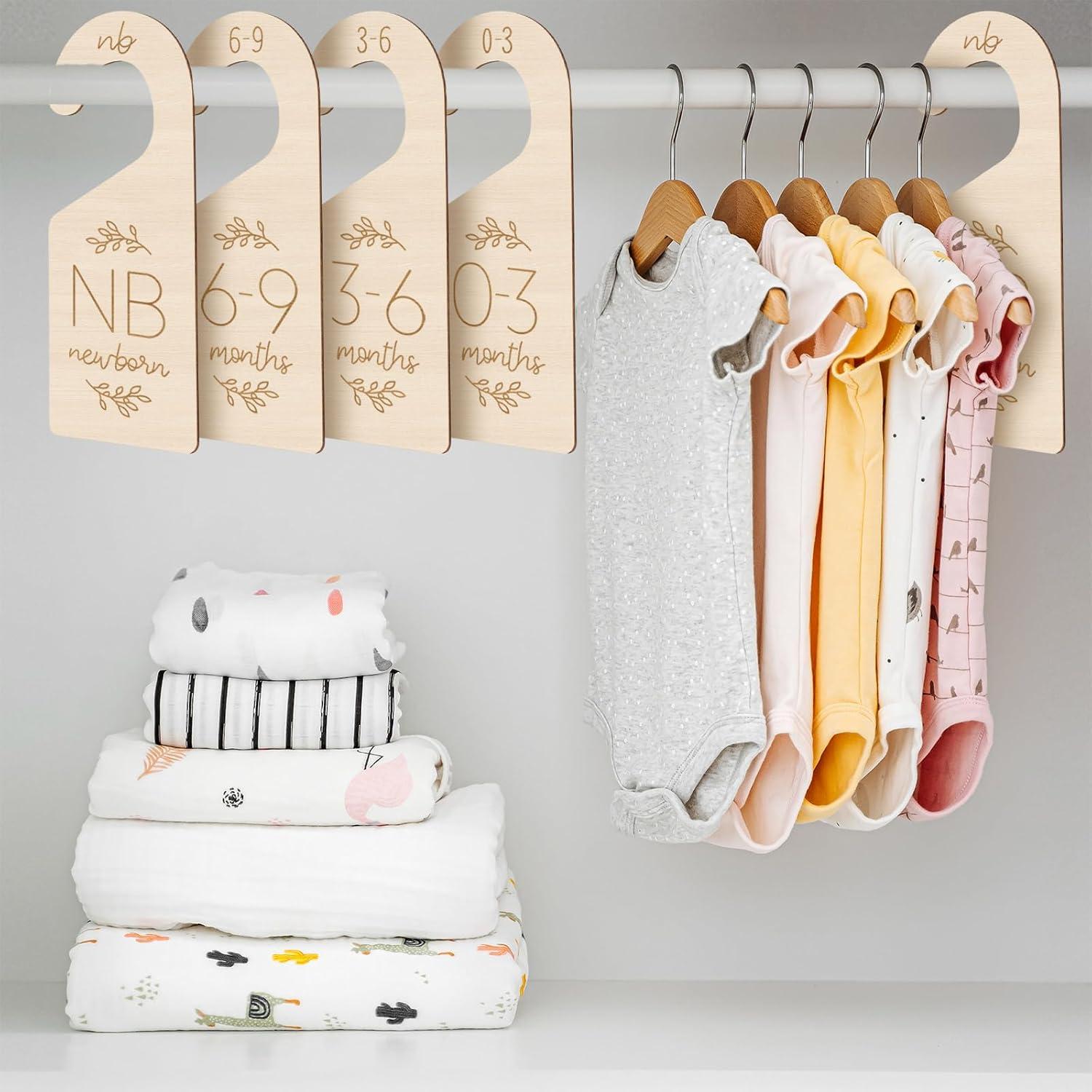 Divisores de Armario para Bebés KINYFY - 7 Pcs Madera 17x8 cm