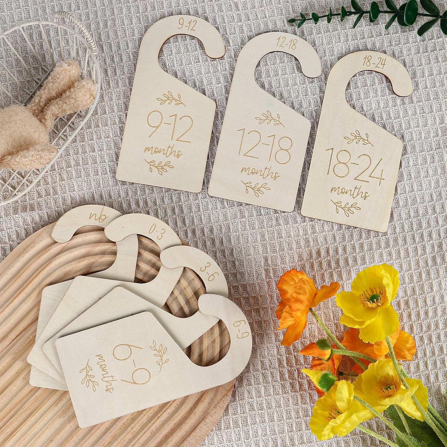 Divisores de Armario para Bebés KINYFY - 7 Pcs Madera 17x8 cm