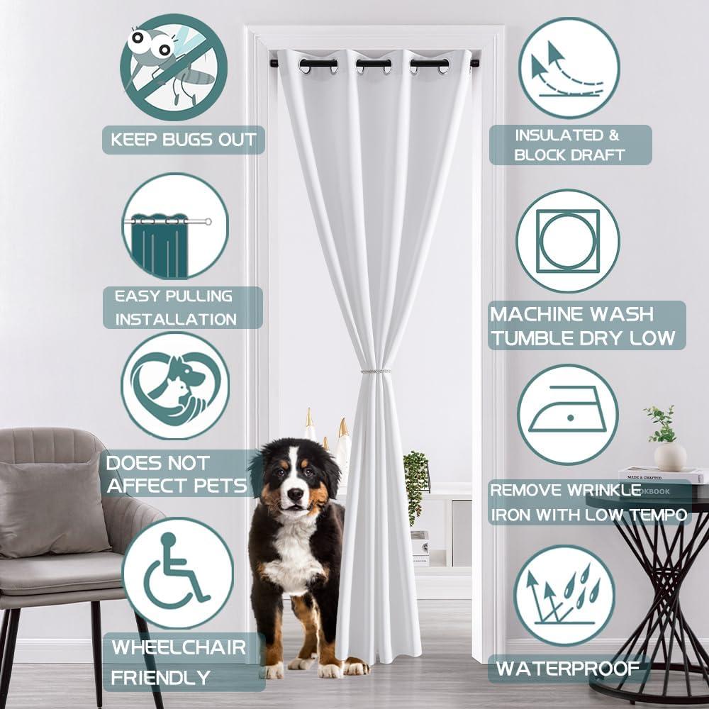 Cortina de Armario XTMYI Blanca 42x203 cm Aislante de Sonido