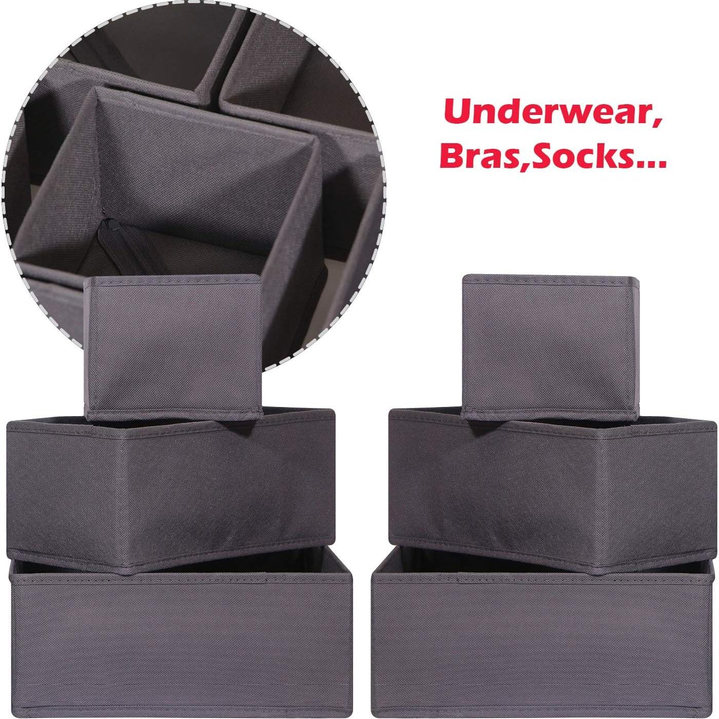 Organizador de Cajón DIOMMELL 12 Piezas Tela Plegable Gris