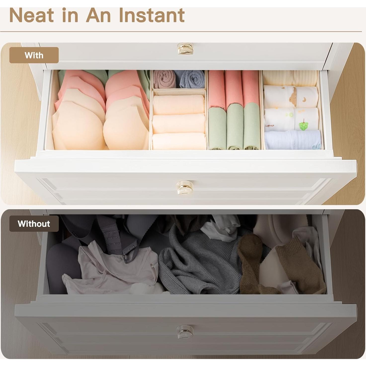 Organizador de Cajones Criusia Beige - Paquete de 14 Piezas