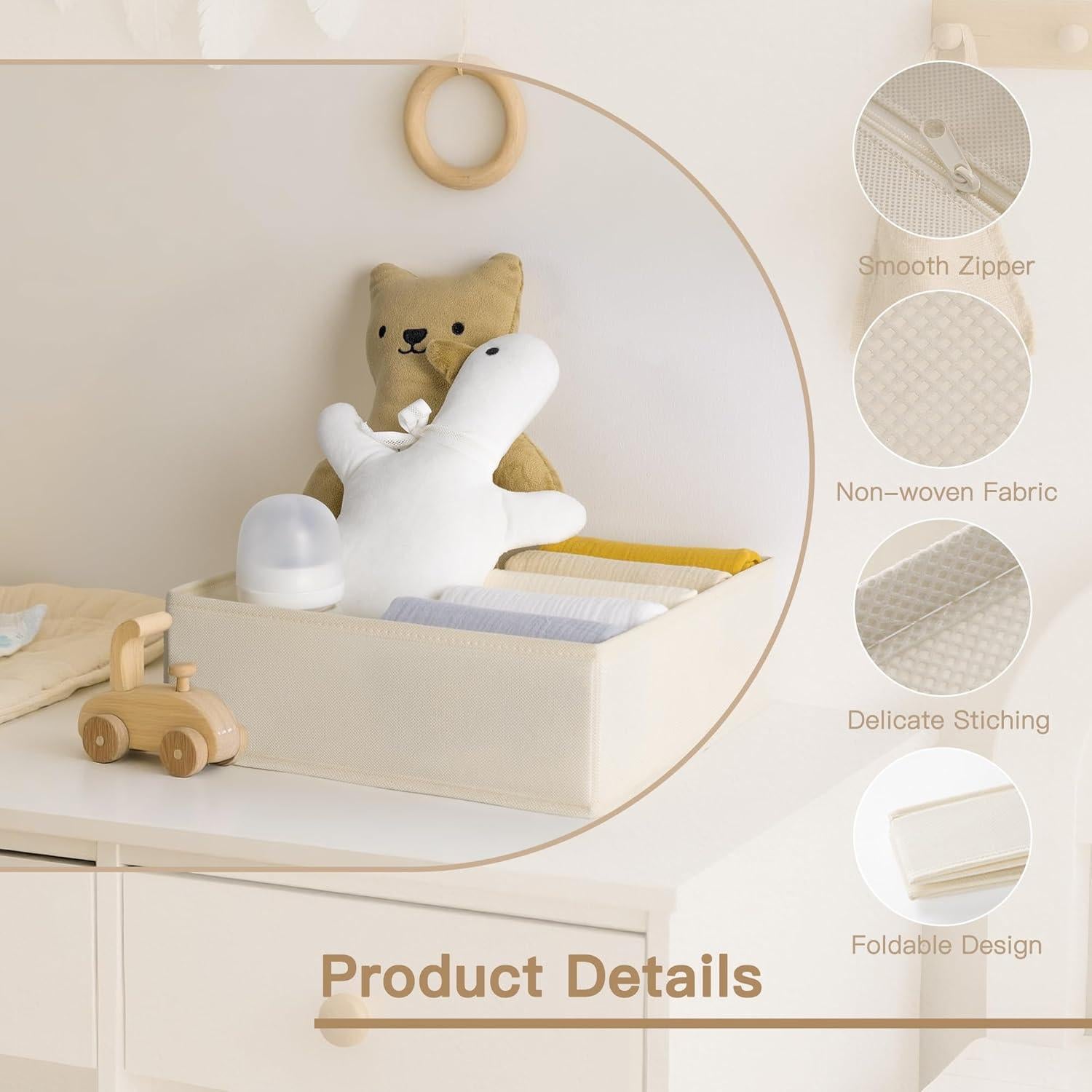 Organizador de Cajones Criusia Beige - Paquete de 14 Piezas