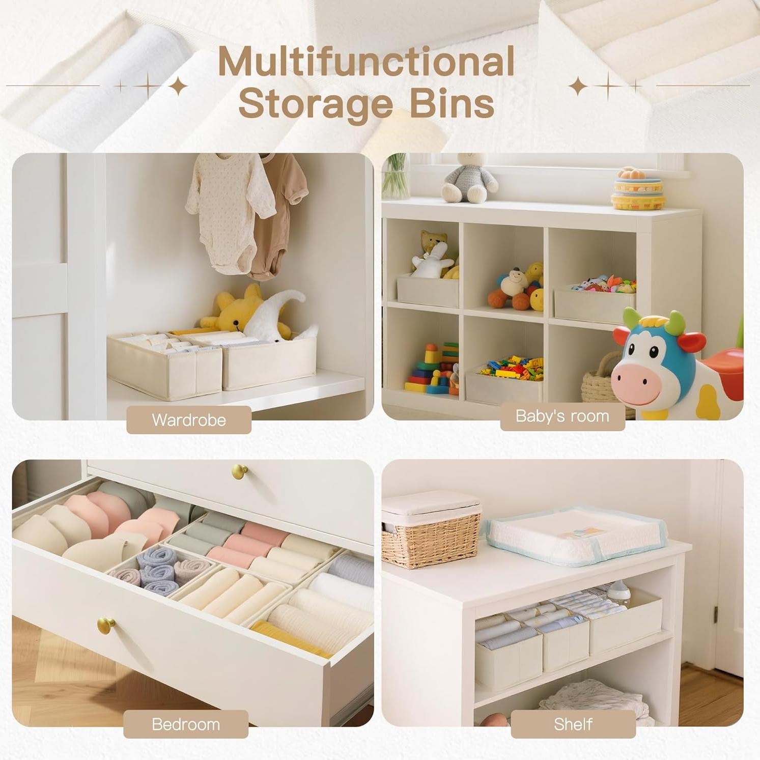 Organizador de Cajones Criusia Beige - Paquete de 14 Piezas