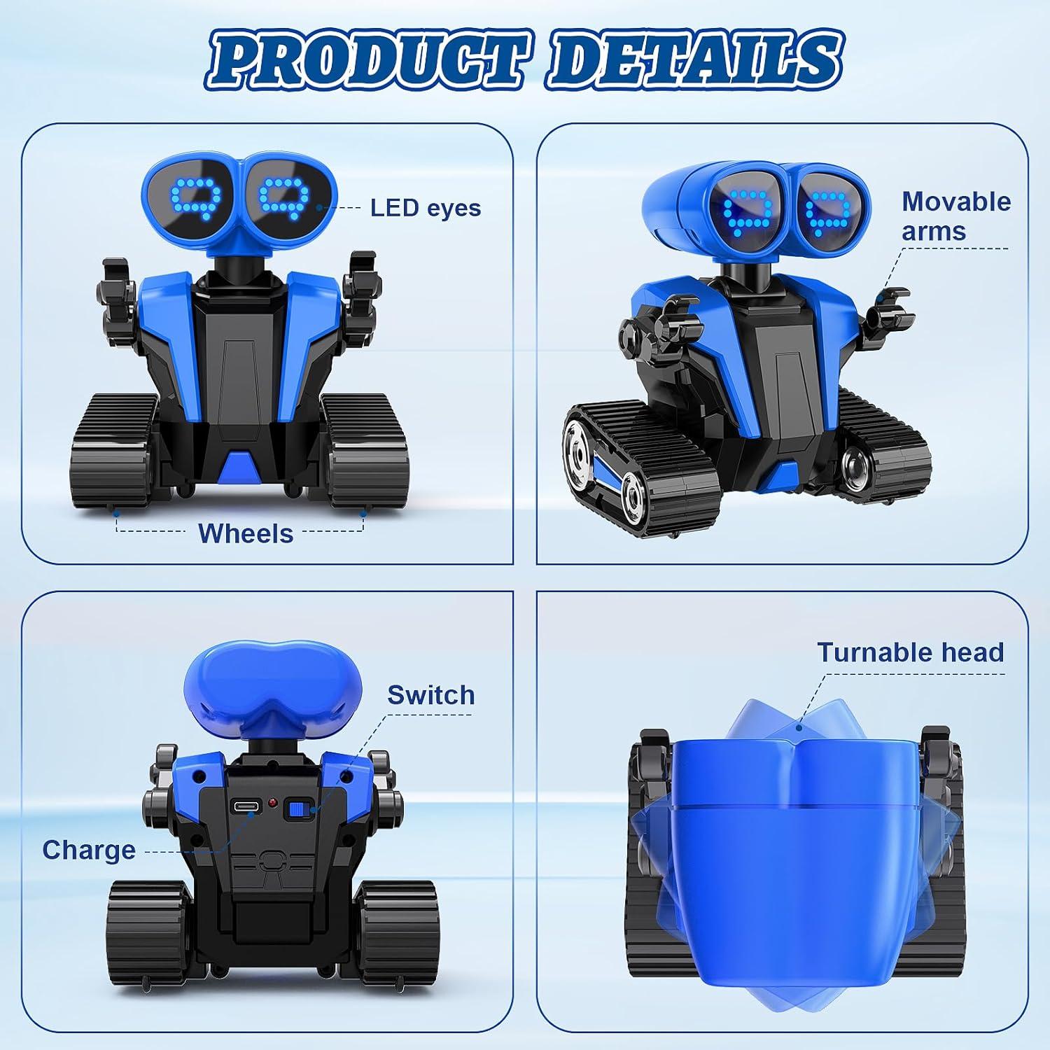 Robot Infantil Control Remoto MindPal Azul Recargable LED