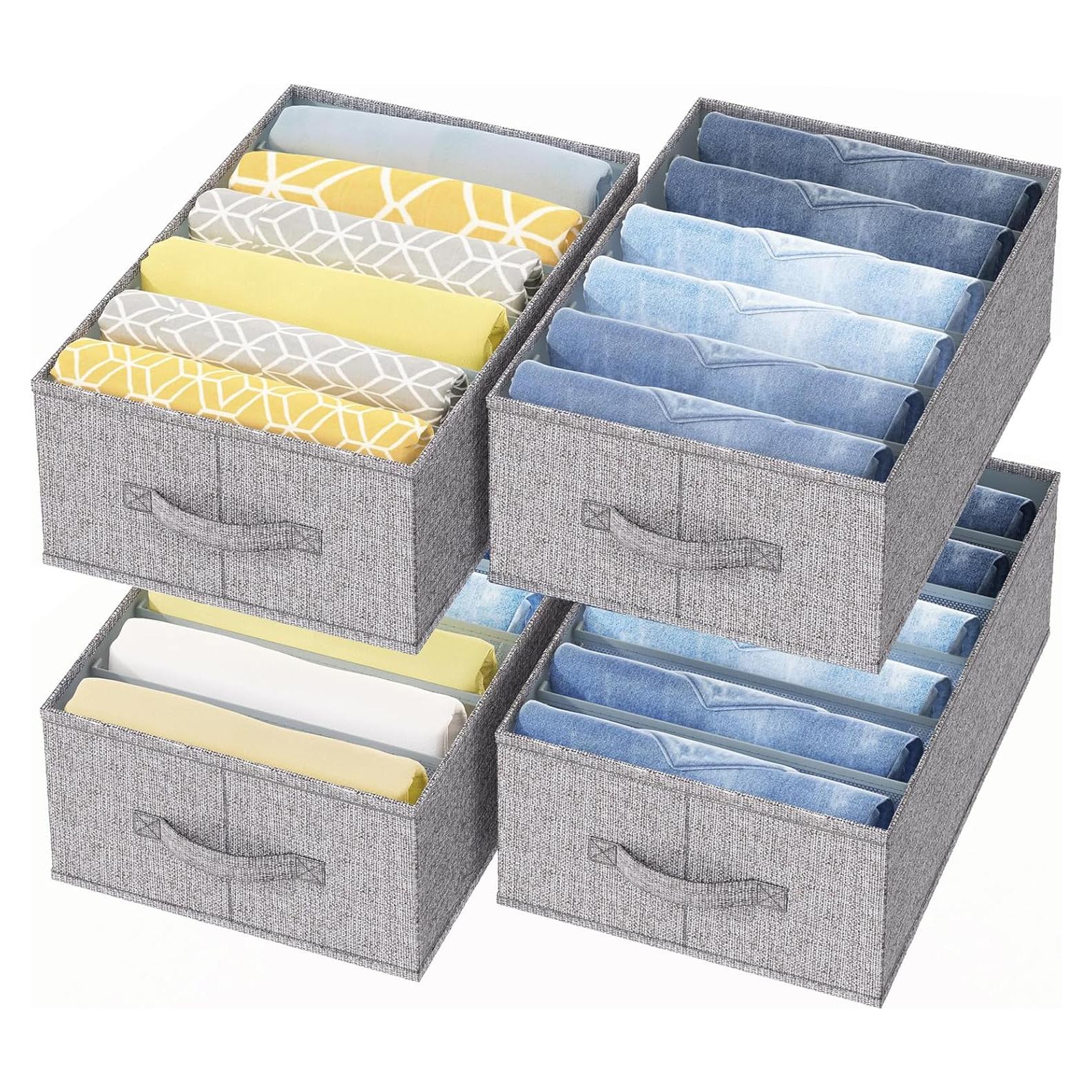 Organizador de Ropa Fixwal 4 Piezas 6 Divisiones Lavables