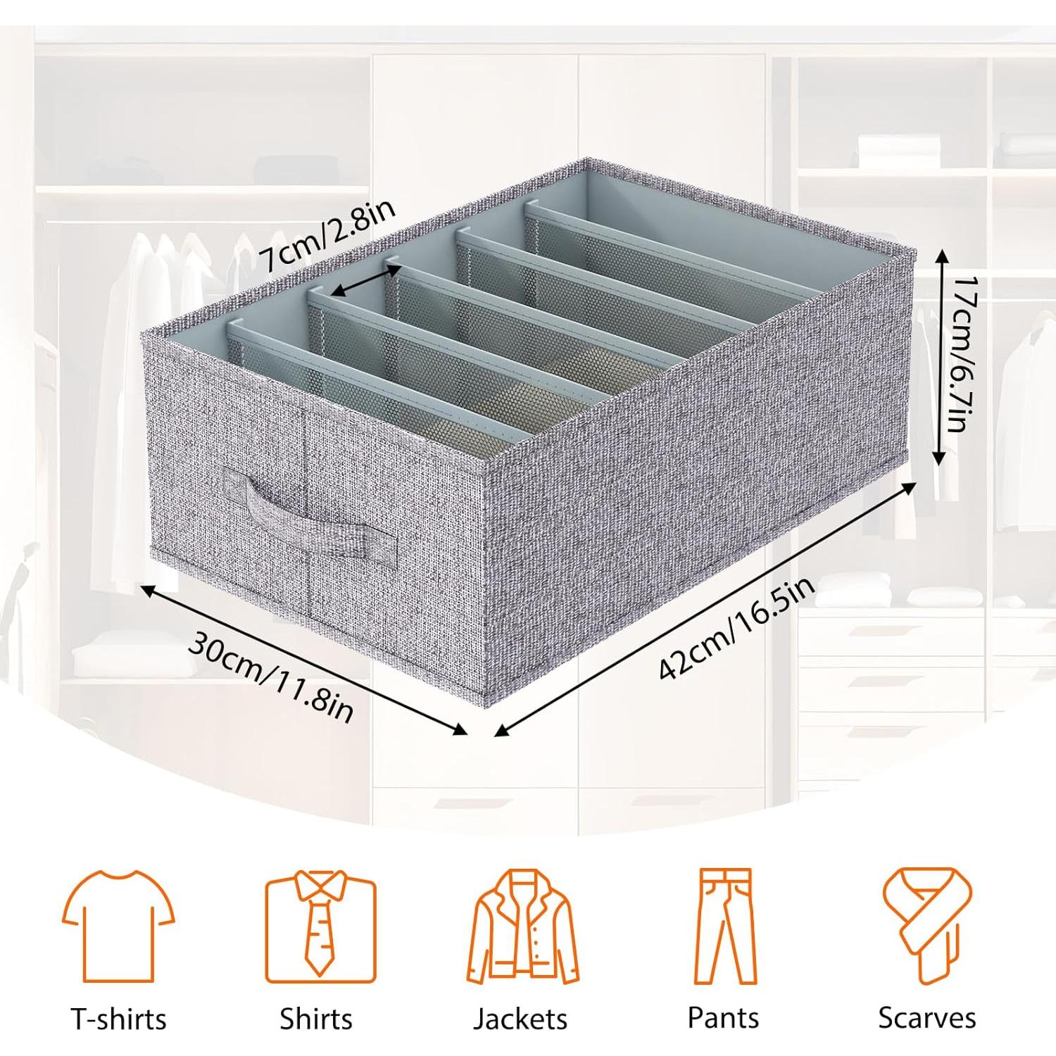 Organizador de Ropa Fixwal 4 Piezas 6 Divisiones Lavables