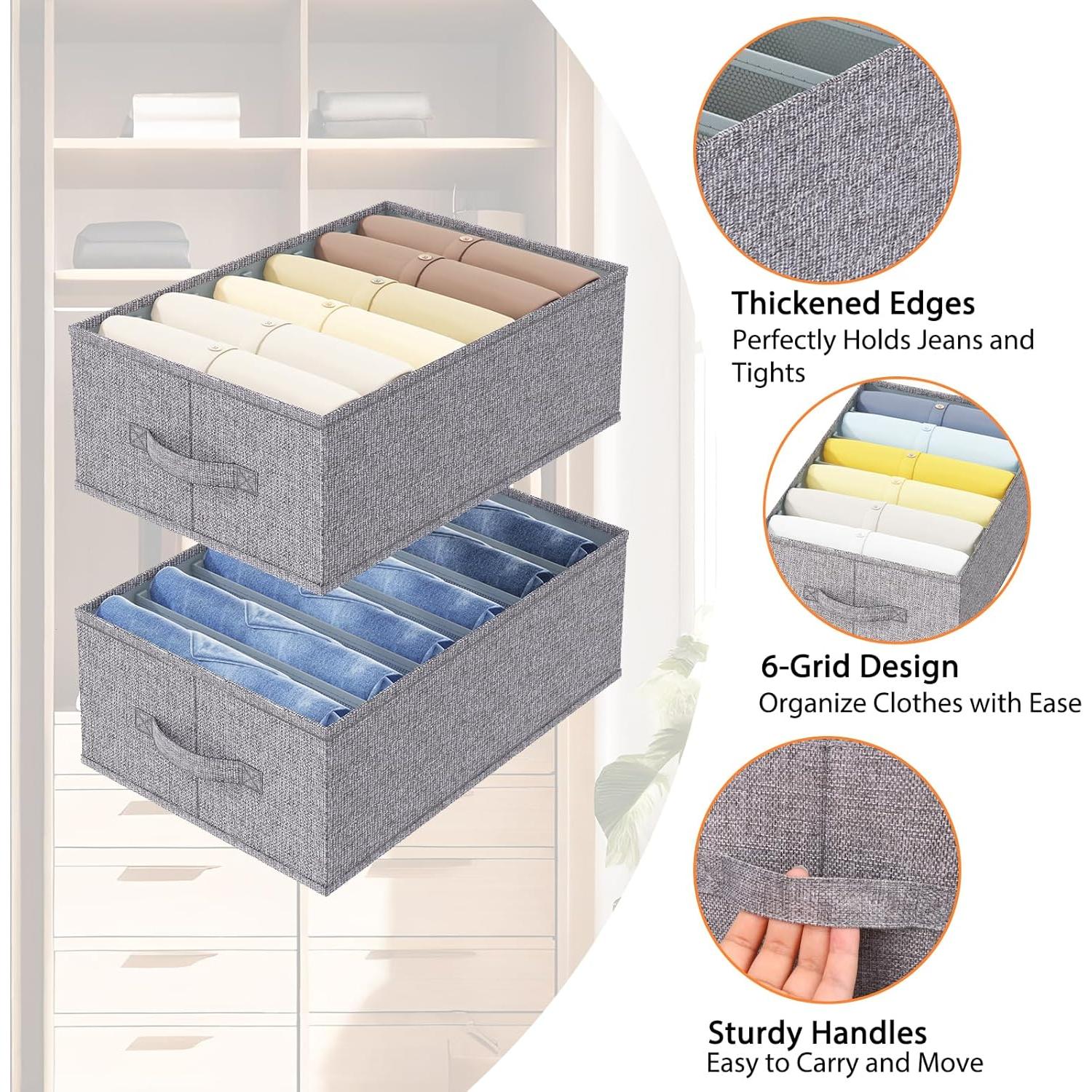 Organizador de Ropa Fixwal 4 Piezas 6 Divisiones Lavables