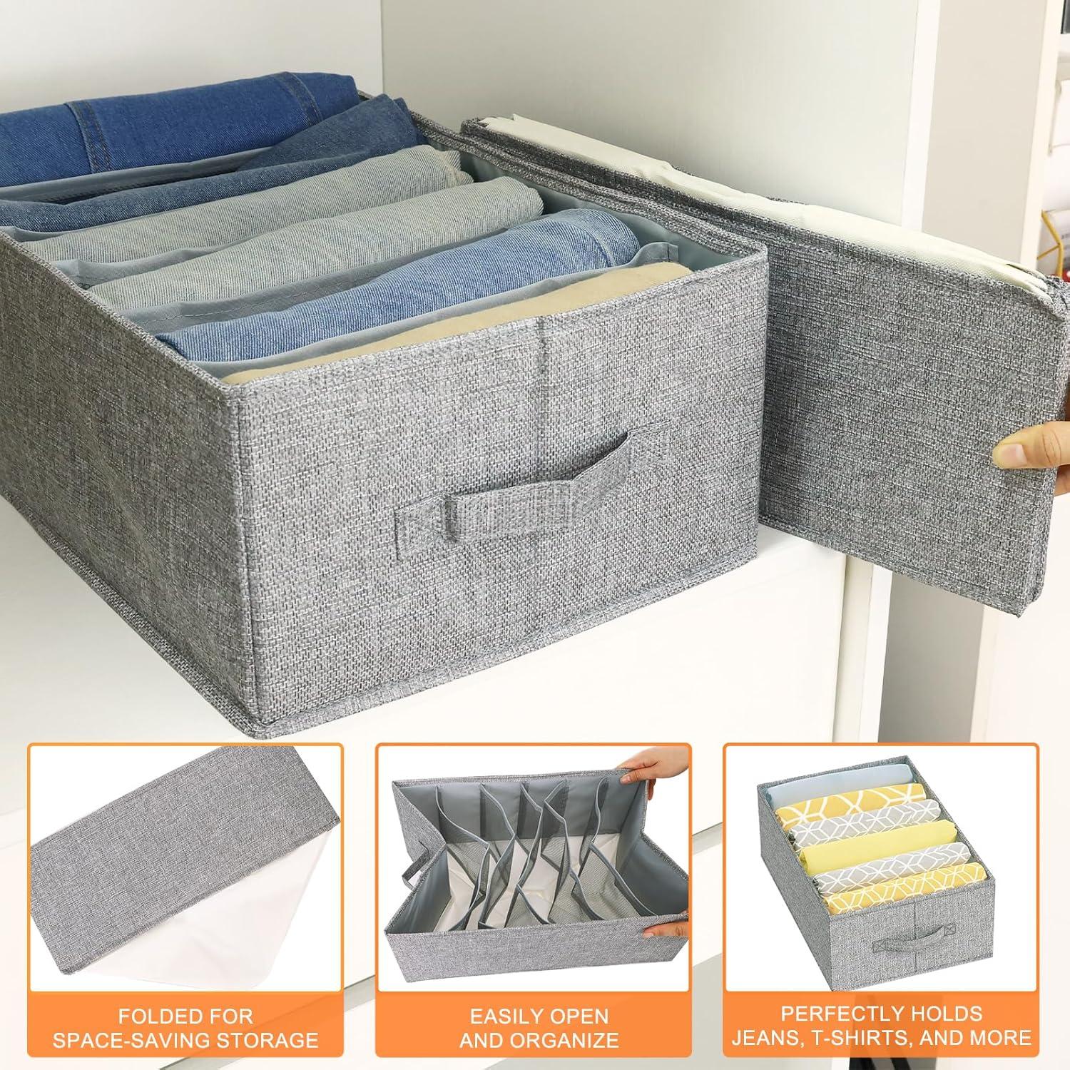 Organizador de Ropa Fixwal 4 Piezas 6 Divisiones Lavables