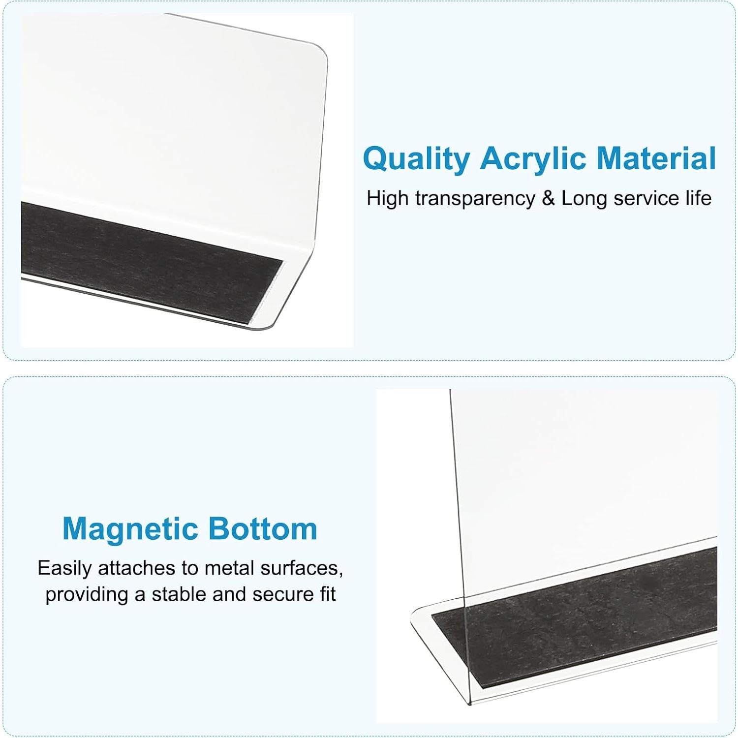 Divisores de Estante Magnéticos PATIKIL 4 Piezas Acrílico 20x3x6cm