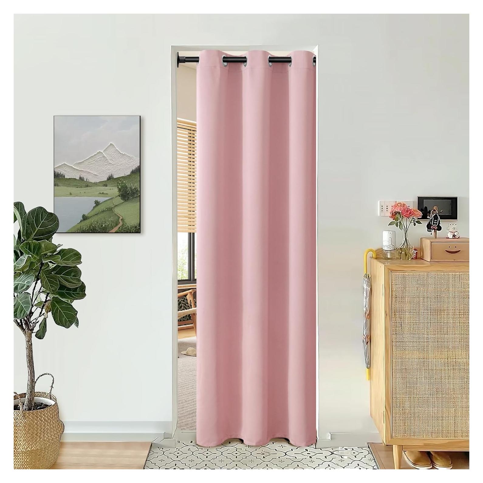 Cortina de Puerta BGment Rosa 34x80 cm Aislante Privacidad