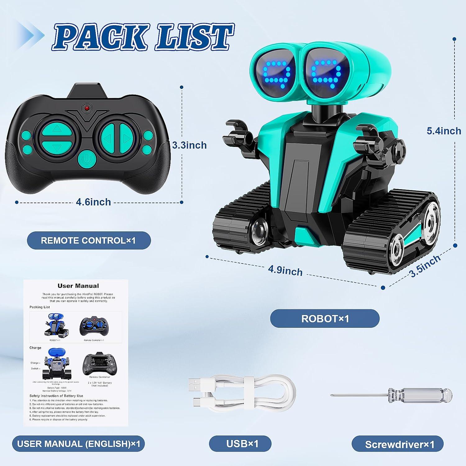 Robot Control Remoto Recargable MindPal Verde 3+ Años