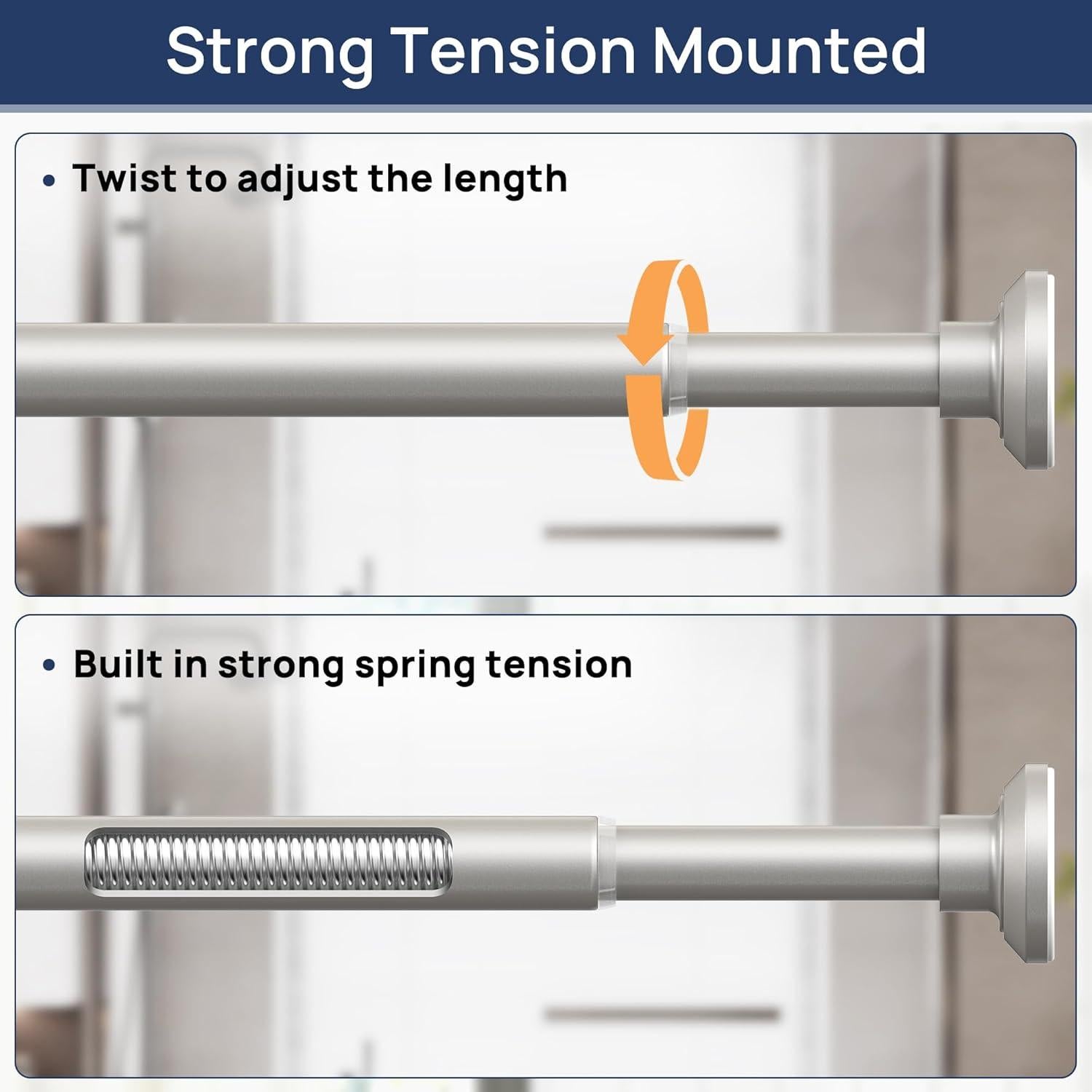 Varilla de Cortina de Ducha EnjoyBasics 76-162 cm Acero Inoxidable