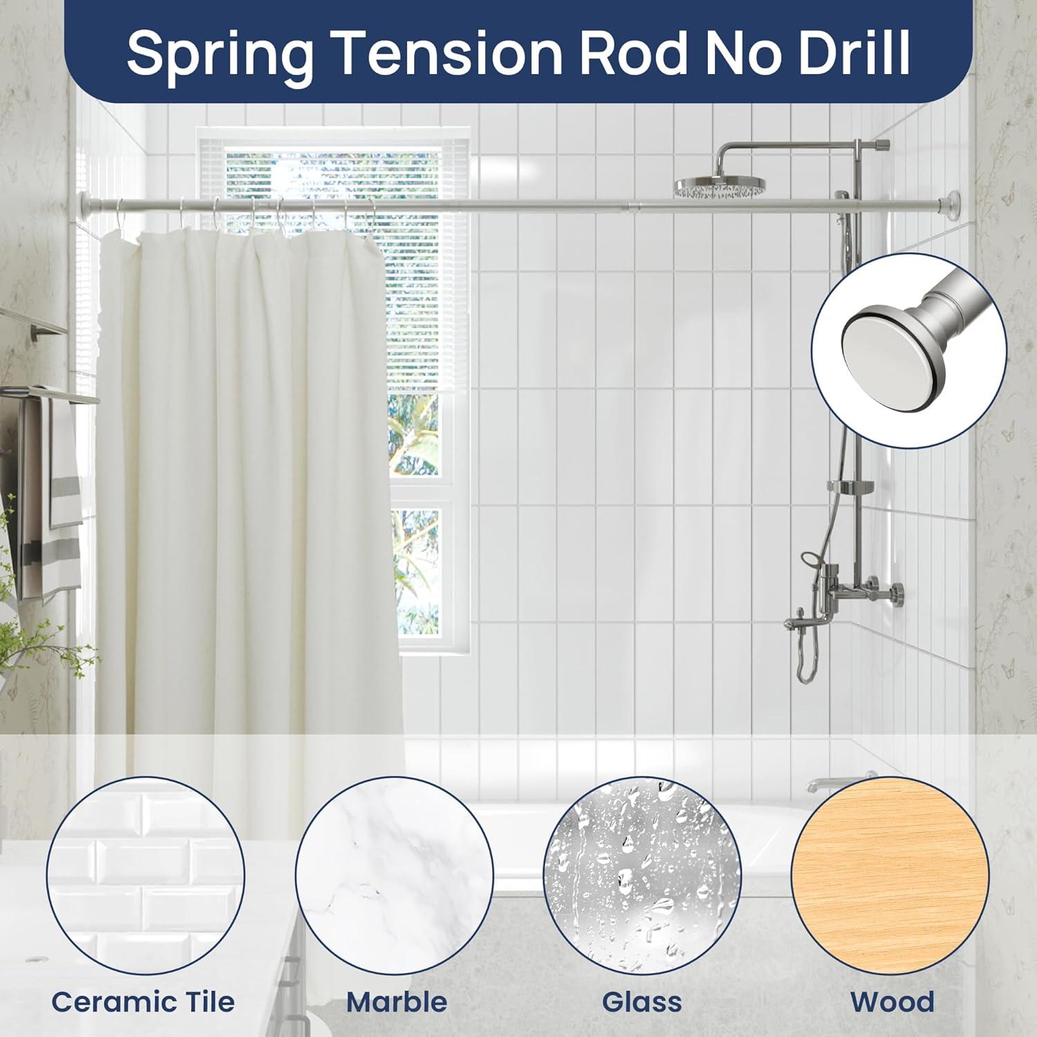 Varilla de Cortina de Ducha EnjoyBasics 76-162 cm Acero Inoxidable