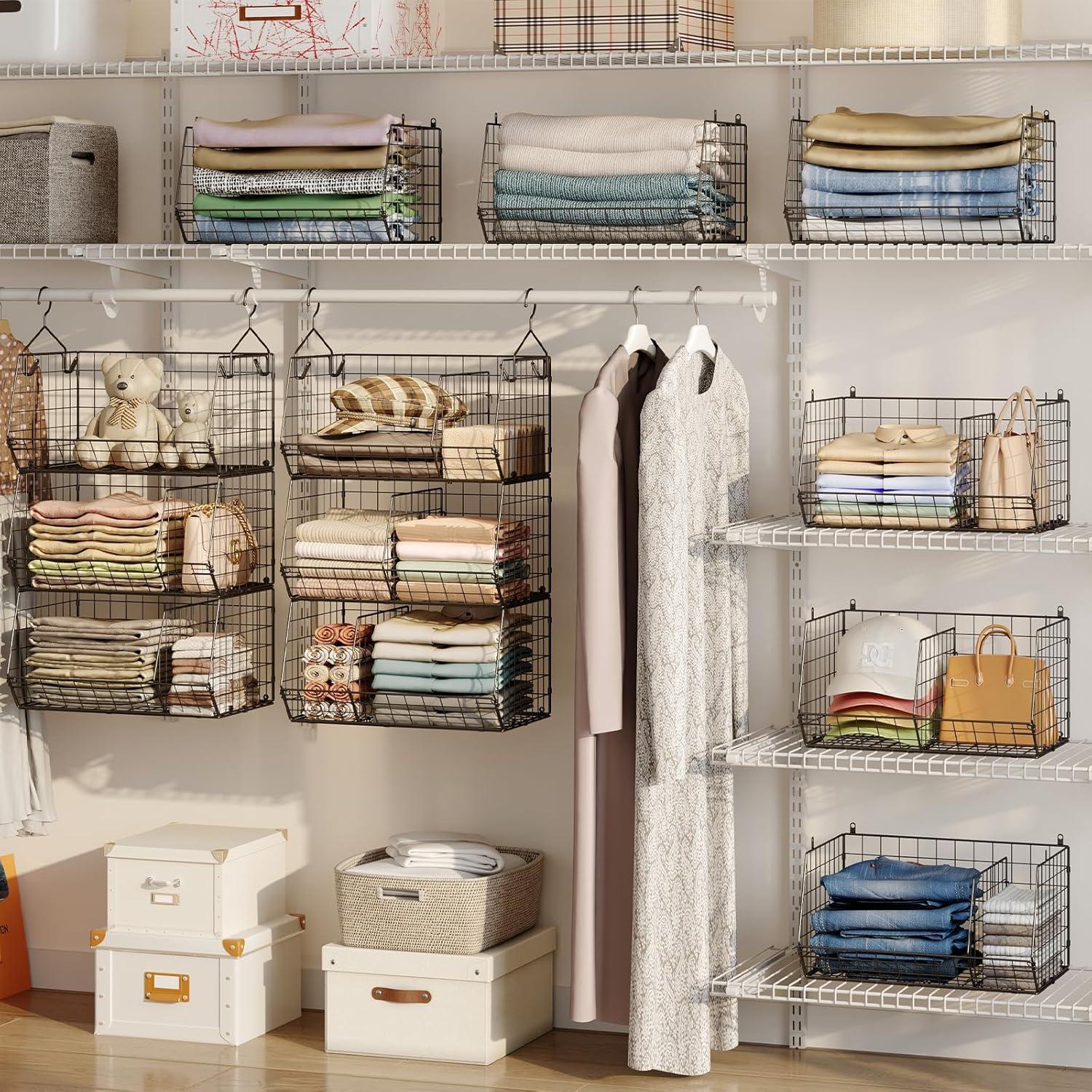 Estante Colgante de Closet Jautokerdar 3 Niveles Negro