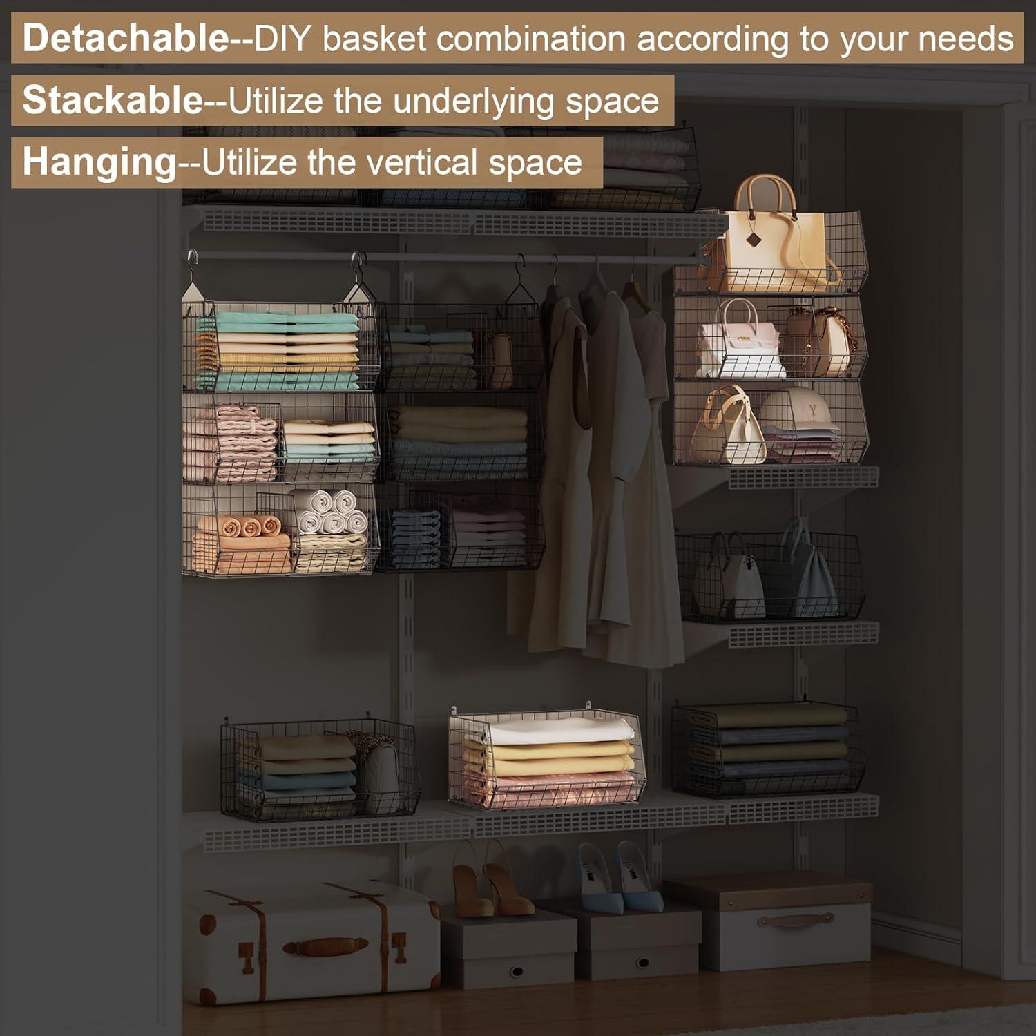 Estante Colgante de Closet Jautokerdar 3 Niveles Negro