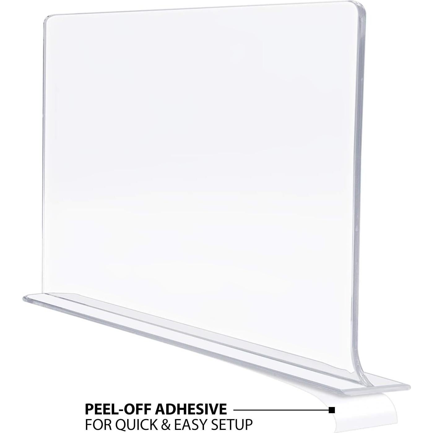 Divisores de Estante Acrílico Sorbus - Paquete de 6, Transparente