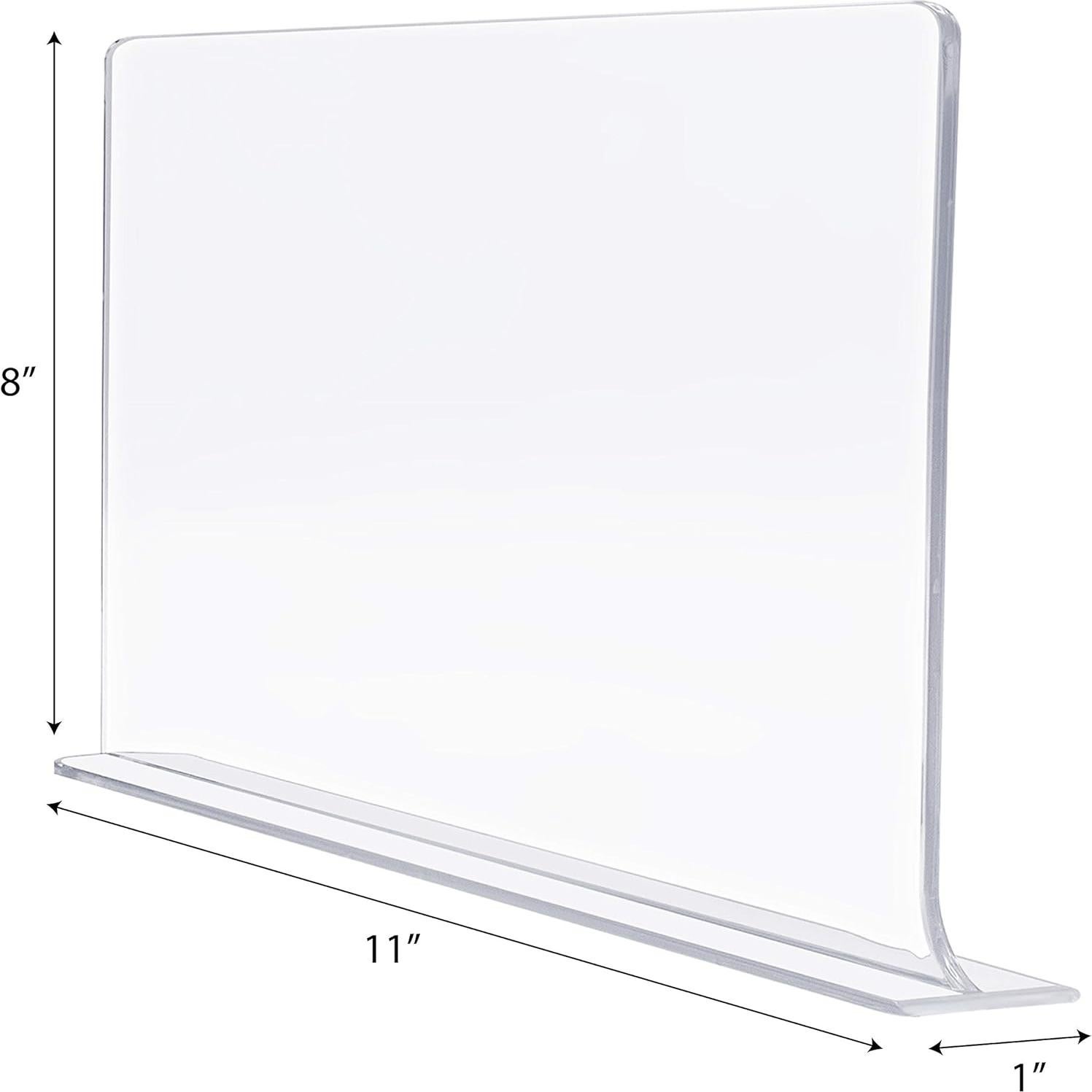 Divisores de Estante Acrílico Sorbus - Paquete de 6, Transparente