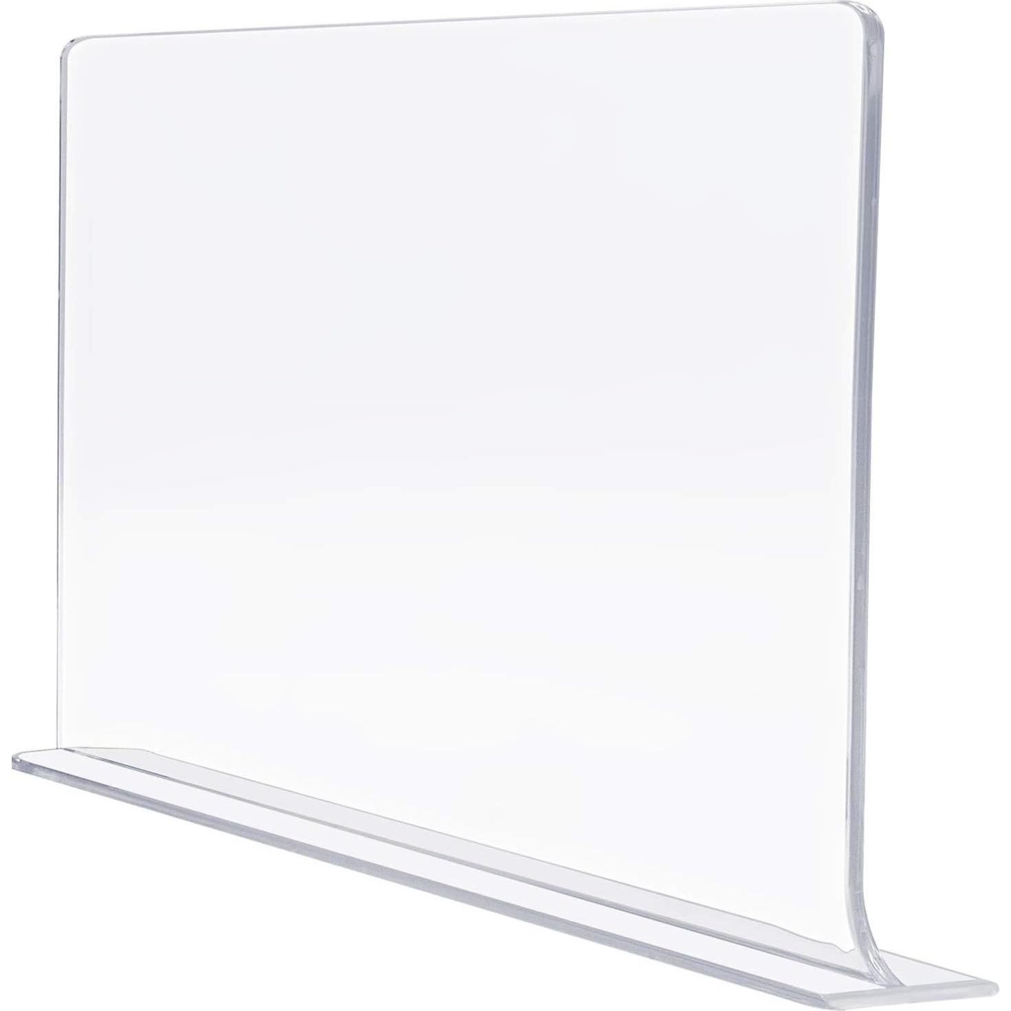 Divisores de Estante Acrílico Sorbus - Paquete de 6, Transparente