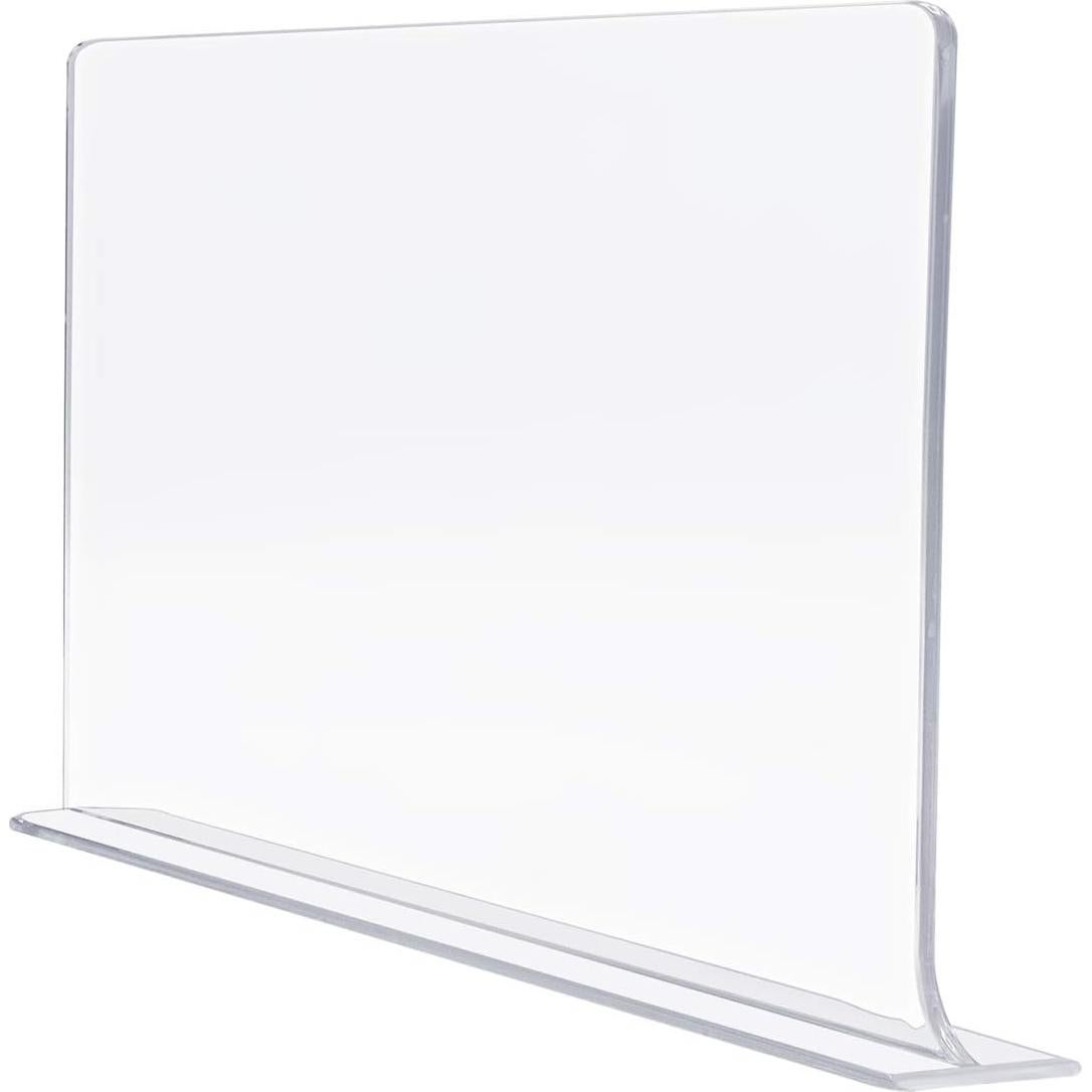 Divisores de Estante Acrílico Sorbus - Paquete de 6, Transparente