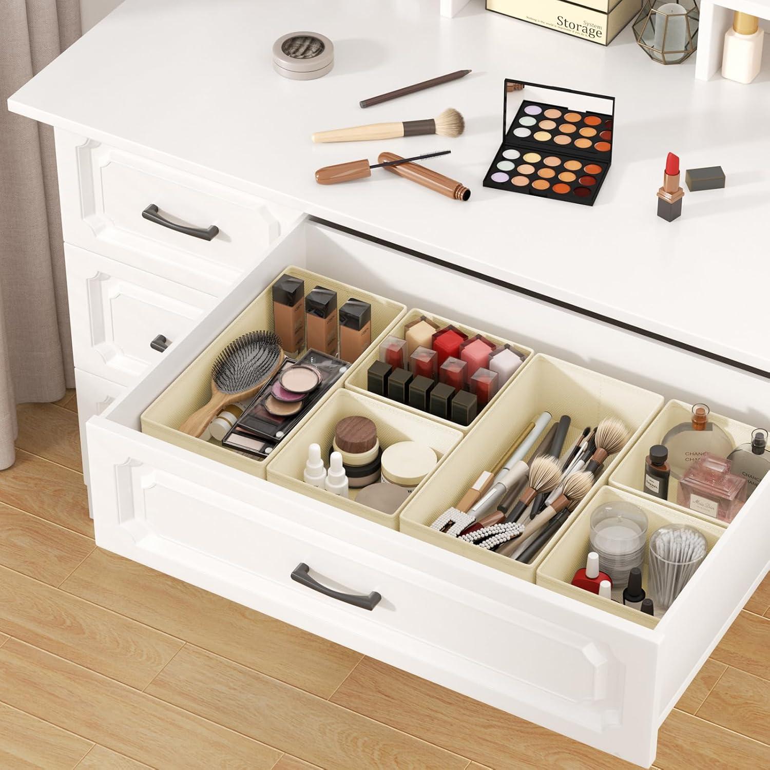 Organizador de Cajones DIMJ - 24 Piezas Beige para Ropa