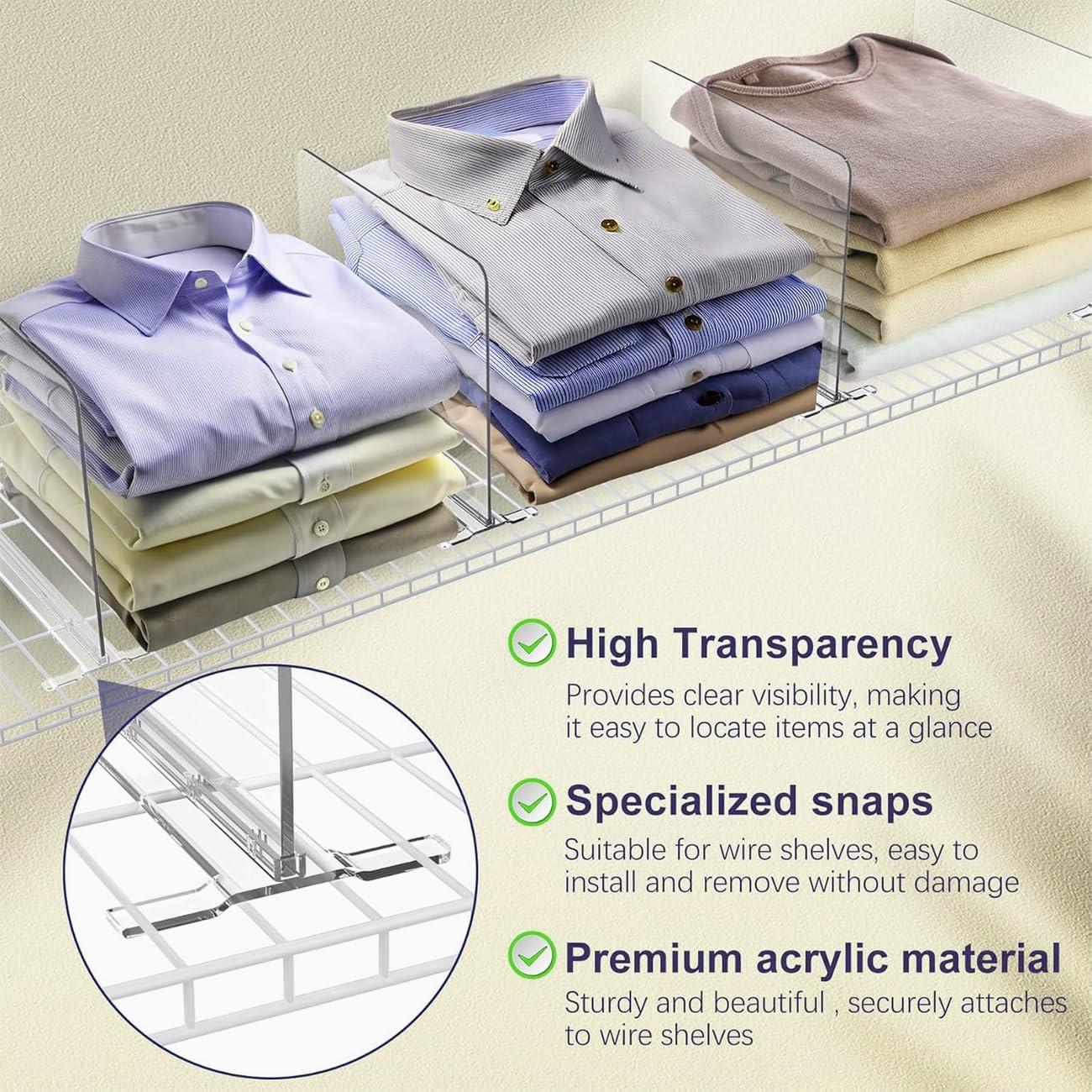 Juego de 4 Divisores de Estante Acrílico DOLRRCM 31.2x24.2cm