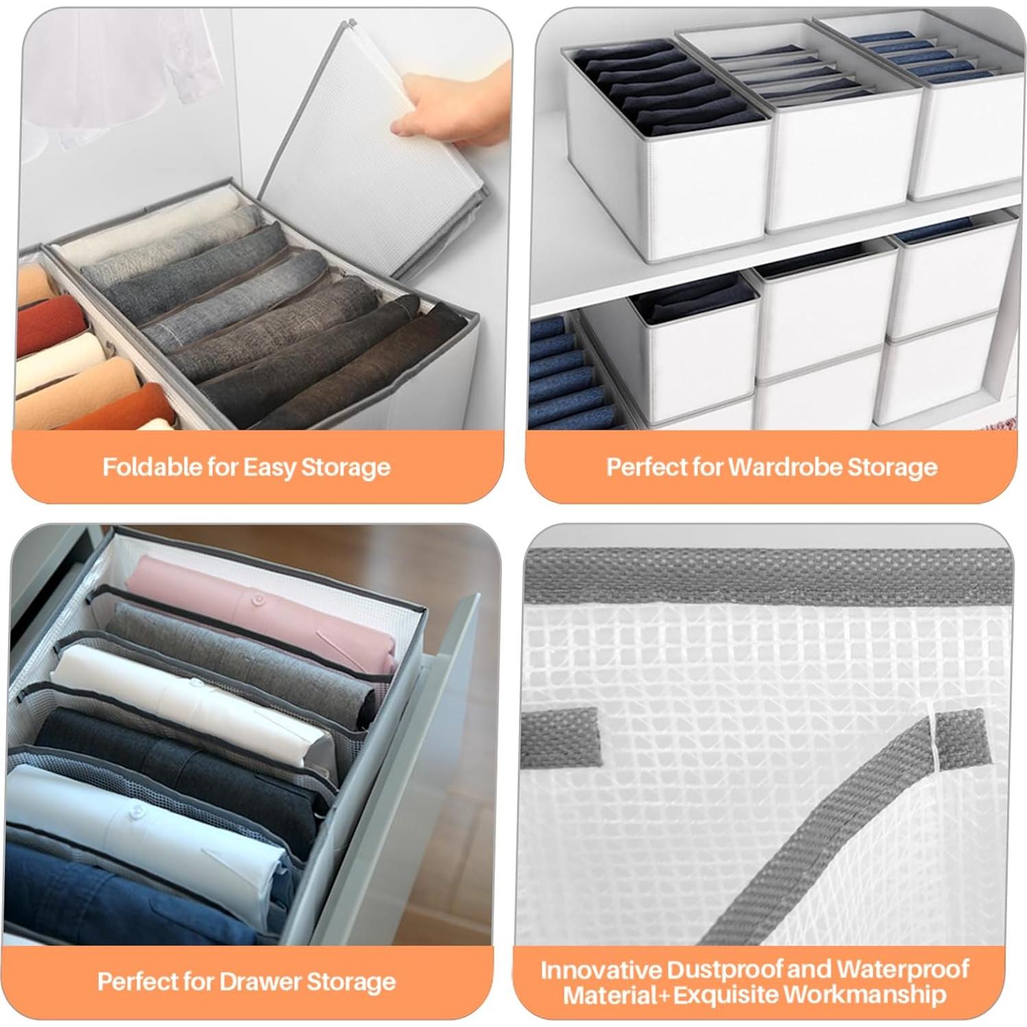 Organizador de Armario EASEVE 2 Paquete 7 Rejillas Plegables