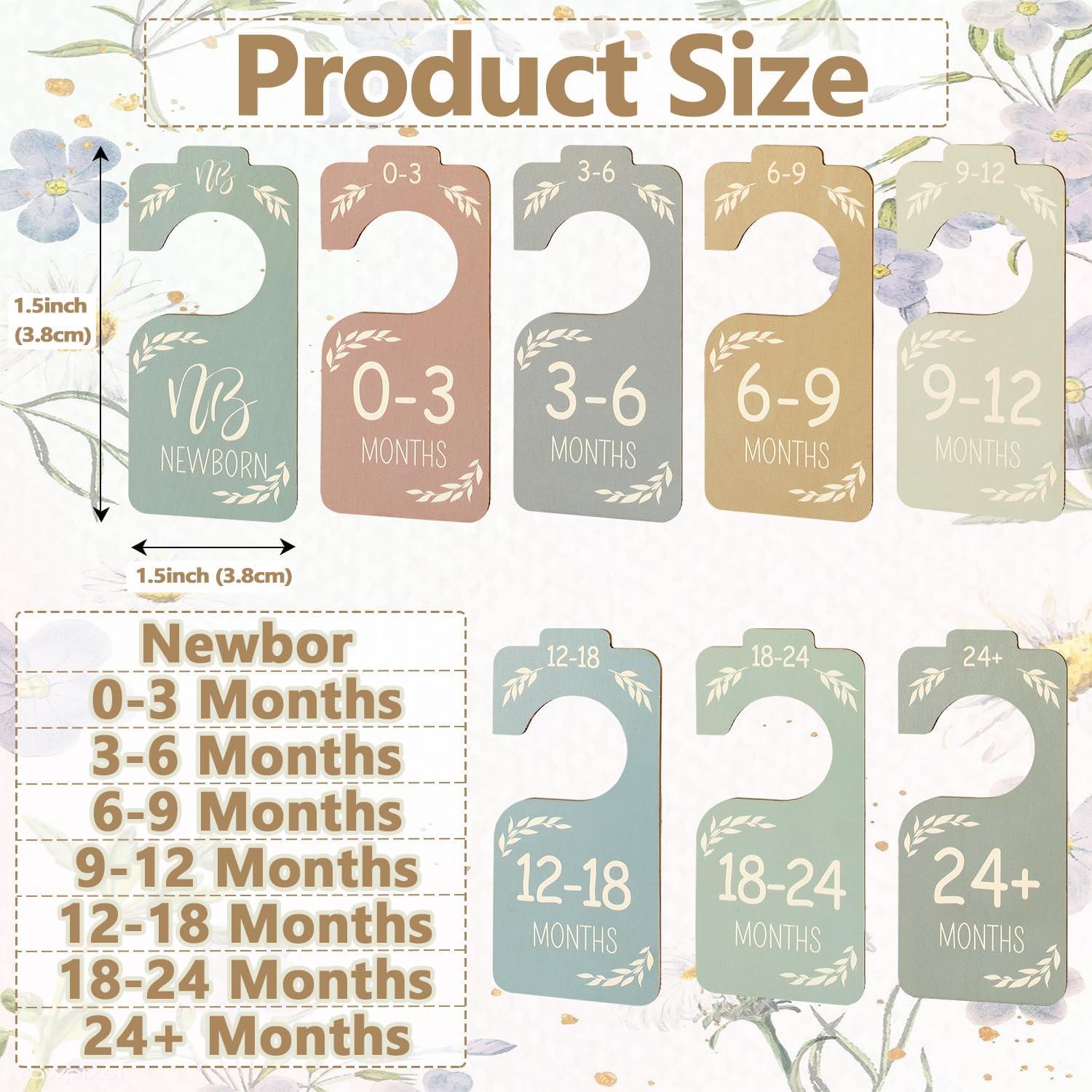 Divisores de Armario para Bebés Pasonly - 8 Piezas Madera Colorida