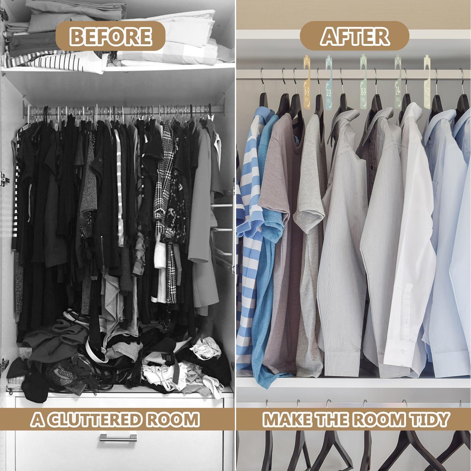 Divisores de Armario para Bebés Pasonly - 8 Piezas Madera Colorida