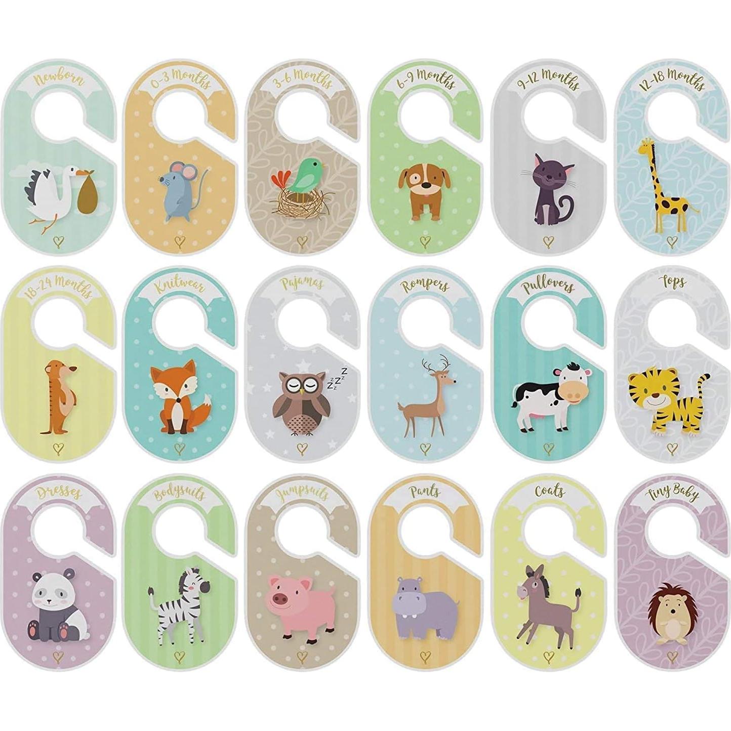 Divisores de armario para bebés Erizo Acogedor - 18 piezas