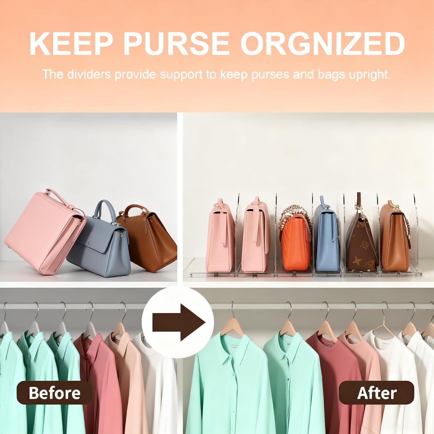 Organizadores de Bolsos ANTOWIN 2 Piezas Ajustables Transparentes