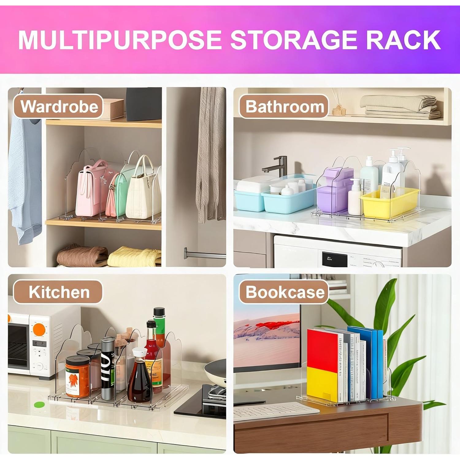 Organizadores de Bolsos ANTOWIN 2 Piezas Ajustables Transparentes