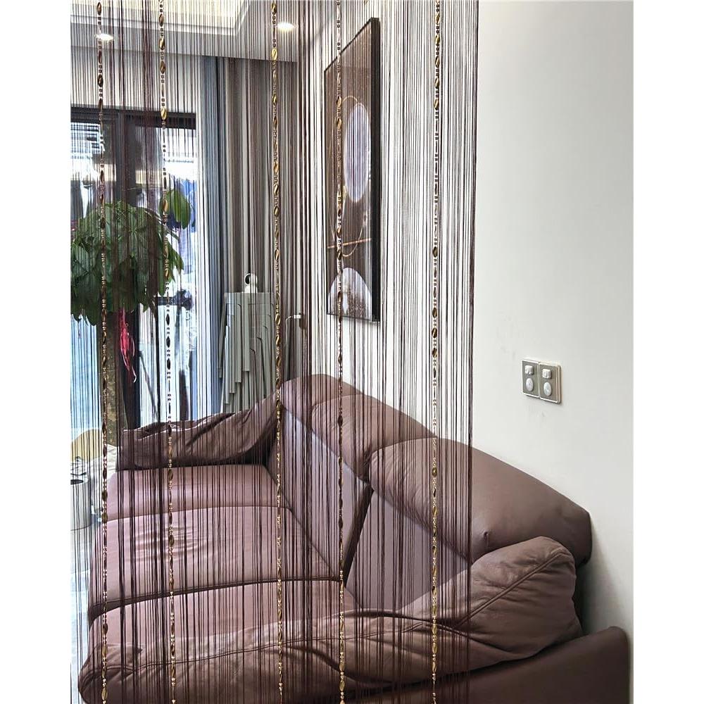 Cortina de Cuerda Decorativa Ave Split 100x200cm Café