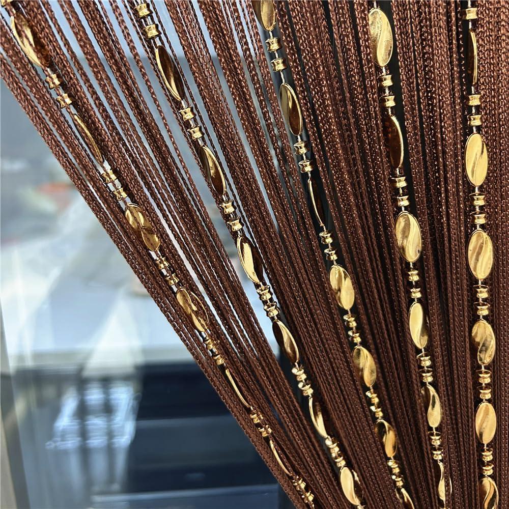 Cortina de Cuerda Decorativa Ave Split 100x200cm Café