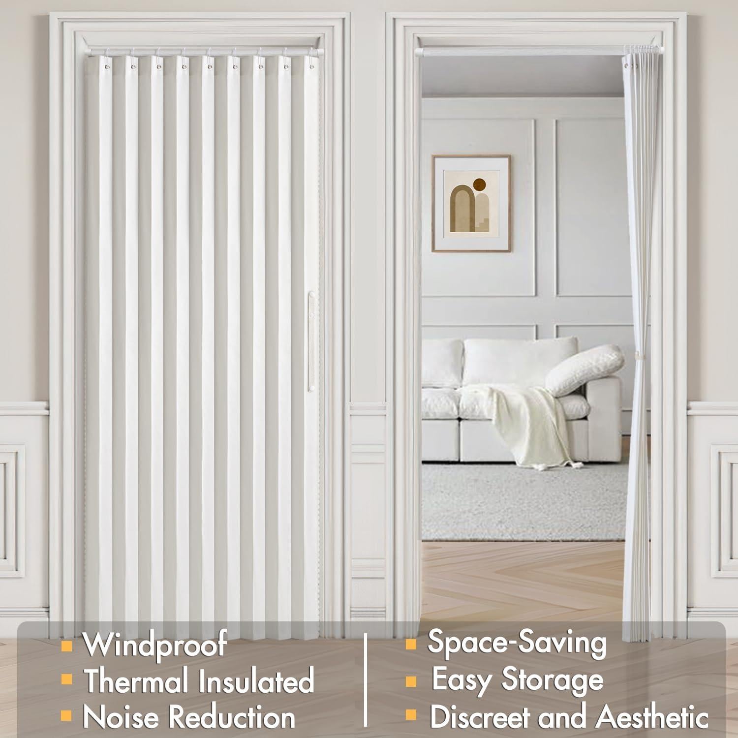 Cortina Magnética Plegable MIULEE 99x198 cm Blanca